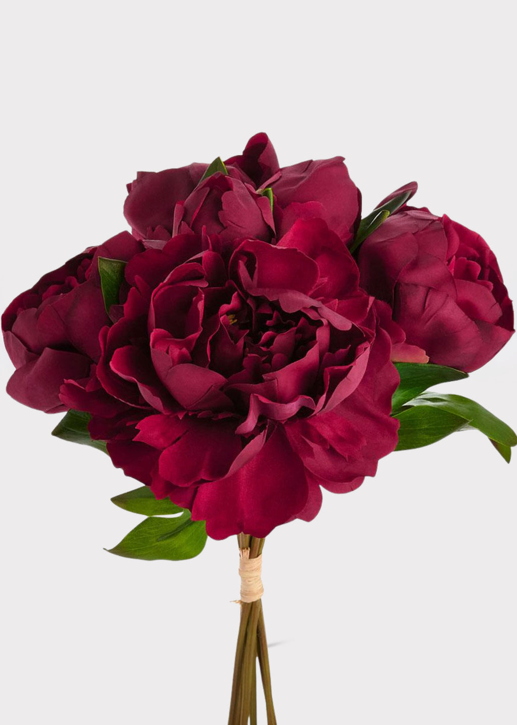 Real Touch Peony Flower Bundle in Dark Fuchsia