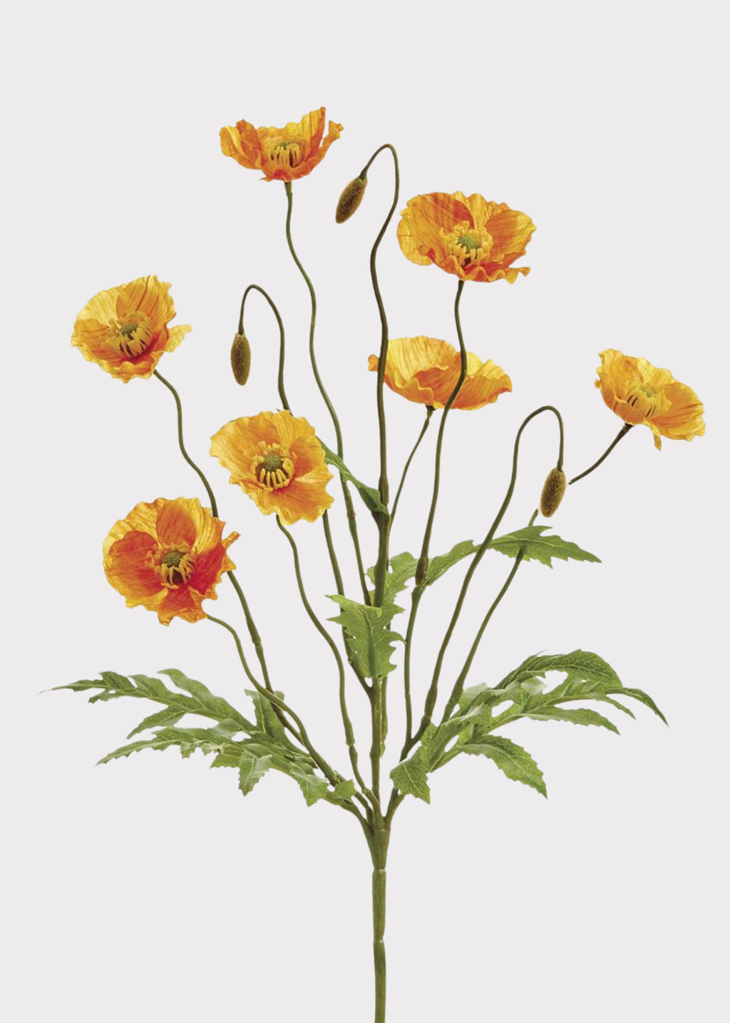 Orange Faux Poppy Bush 