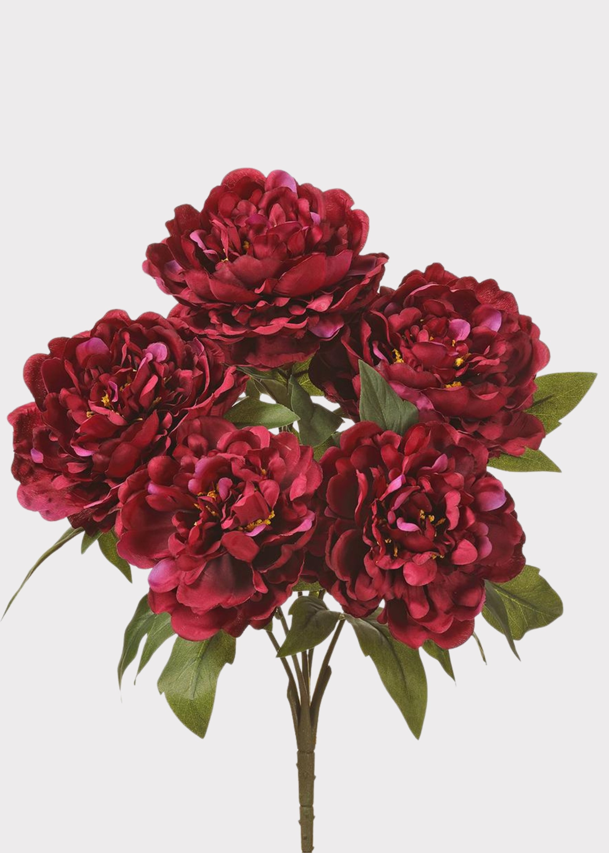 Burgundy Fake Peony Flower Bush