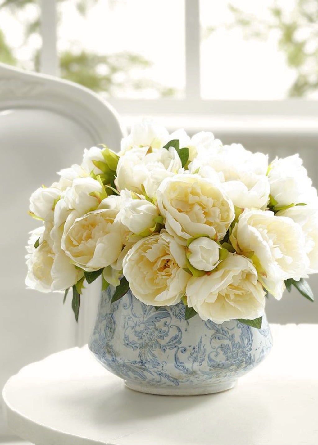 Artificial Peony Bouquet Arranged in Vase