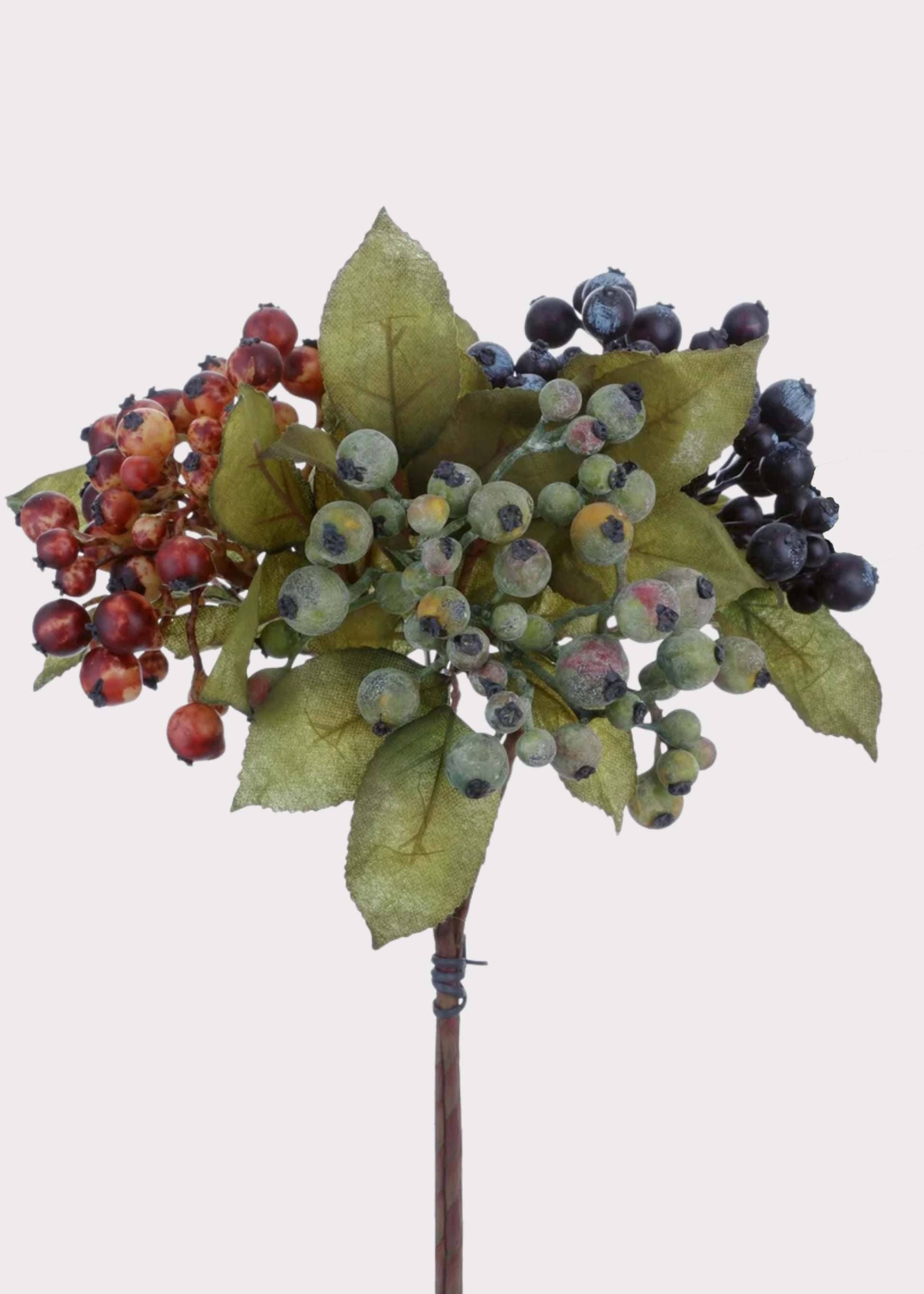 Set of 3 Artificial Rosehip Berry Picks in Autumn Hues -