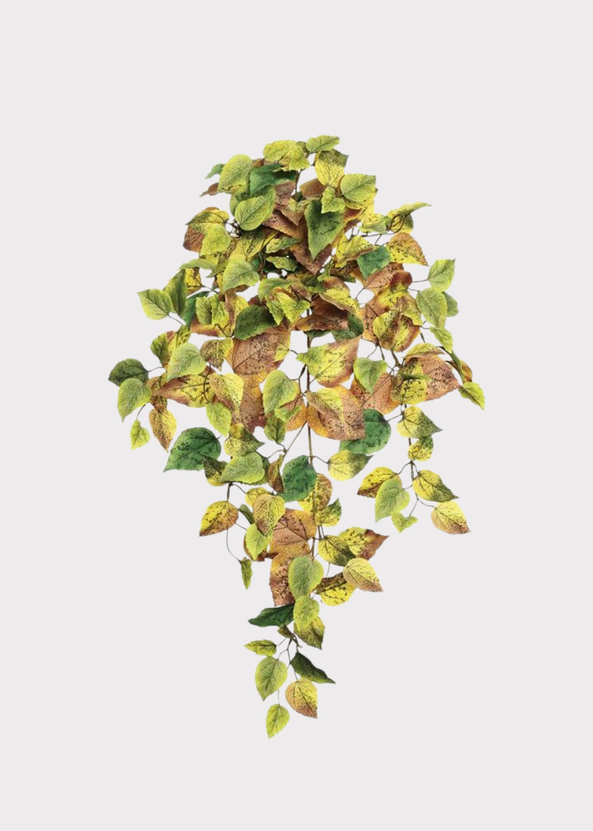 Brown and Green Fake Cottonwood Leaf Hanging Bush 