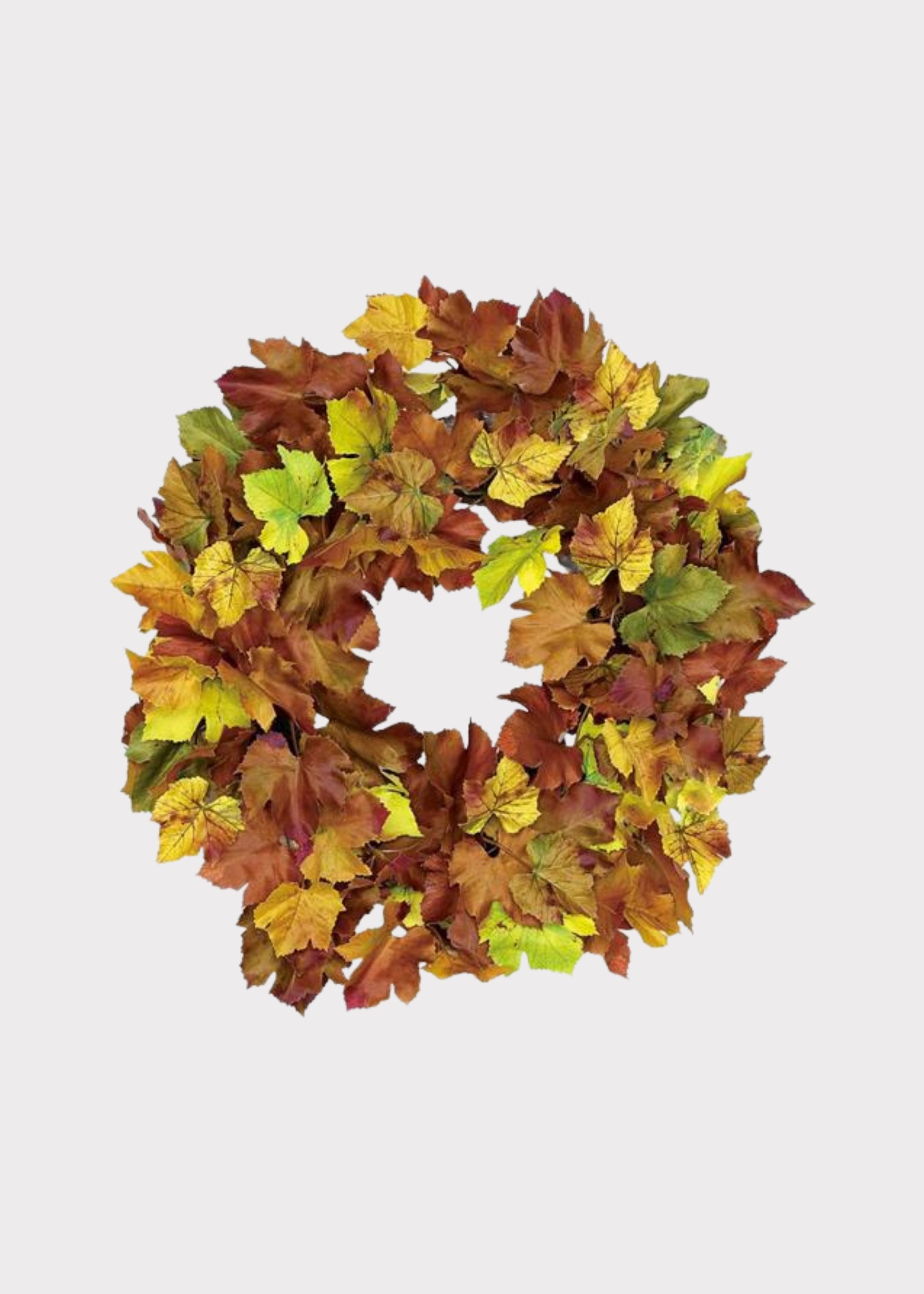 Artificial Maple Leaf Wreath in Mixed Fall Hues 