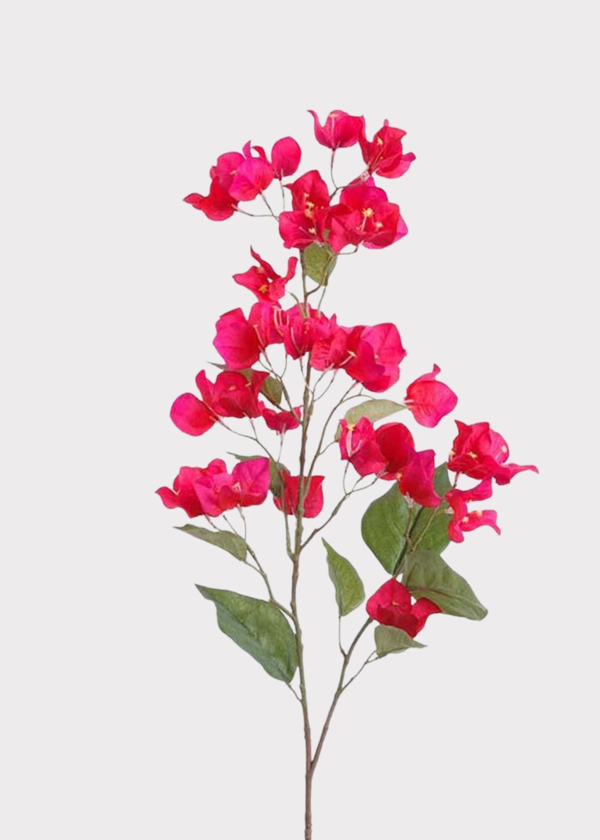 UV protected faux bougainvillea spray with trailing blossoms and green leaves