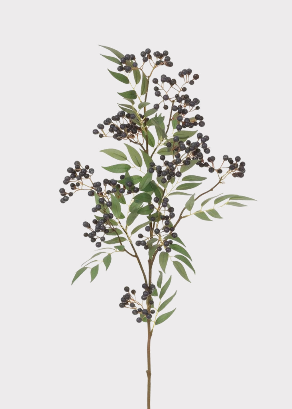 Artificial blue pepperberry branch with lifelike clustered berries