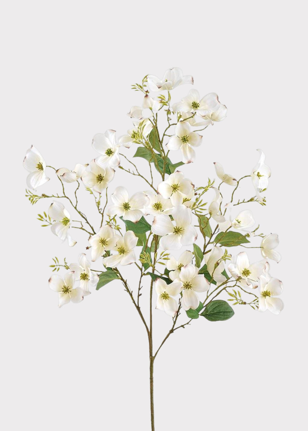 Faux White Blooming Dogwood Flower Branch
