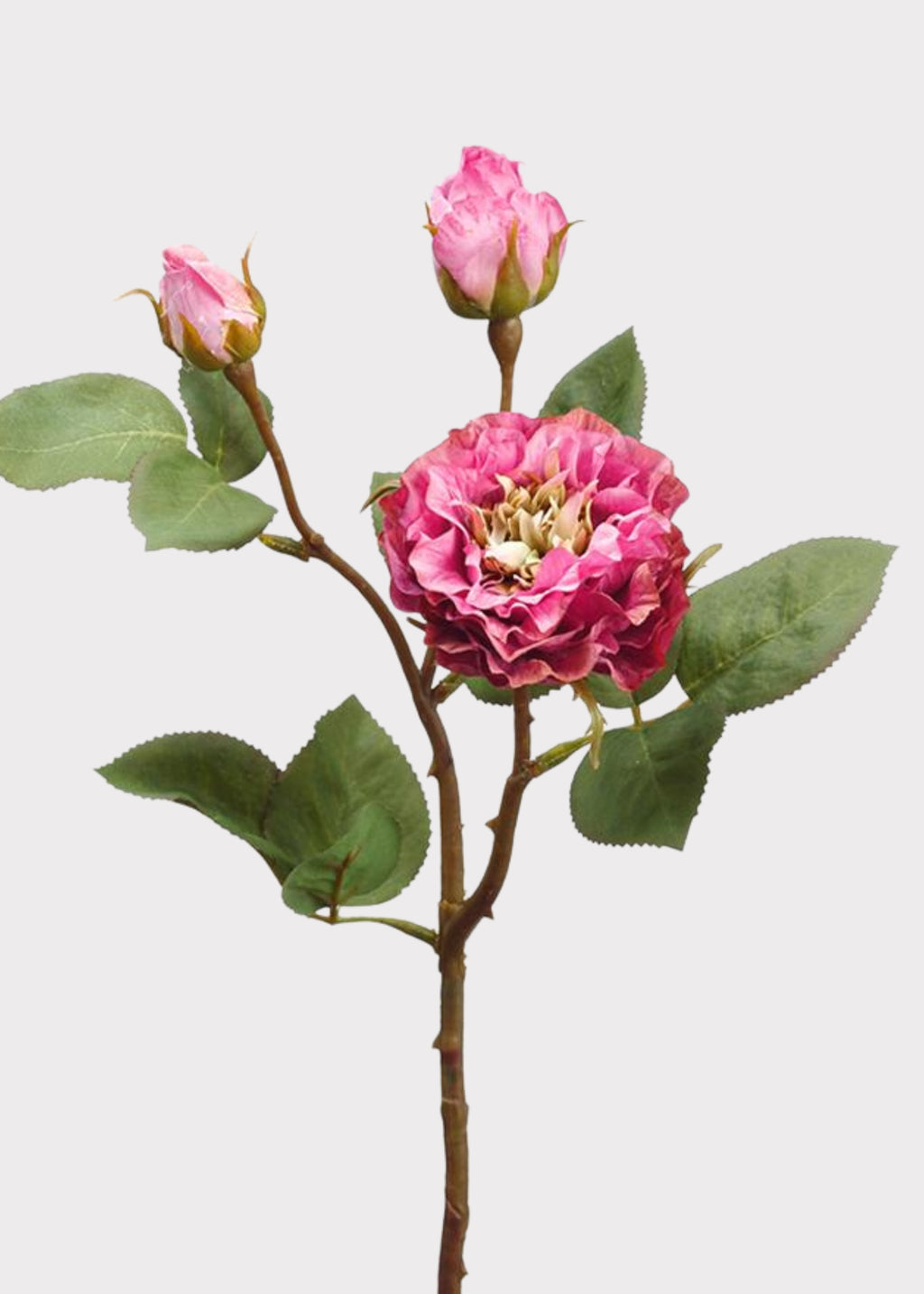 Fuchsia Artificial Blooming Rose Spray 