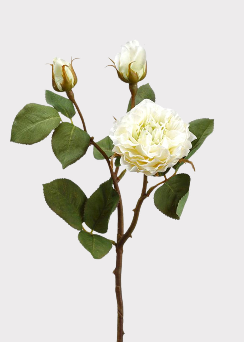 Artificial Blooming Rose Spray in Cream 