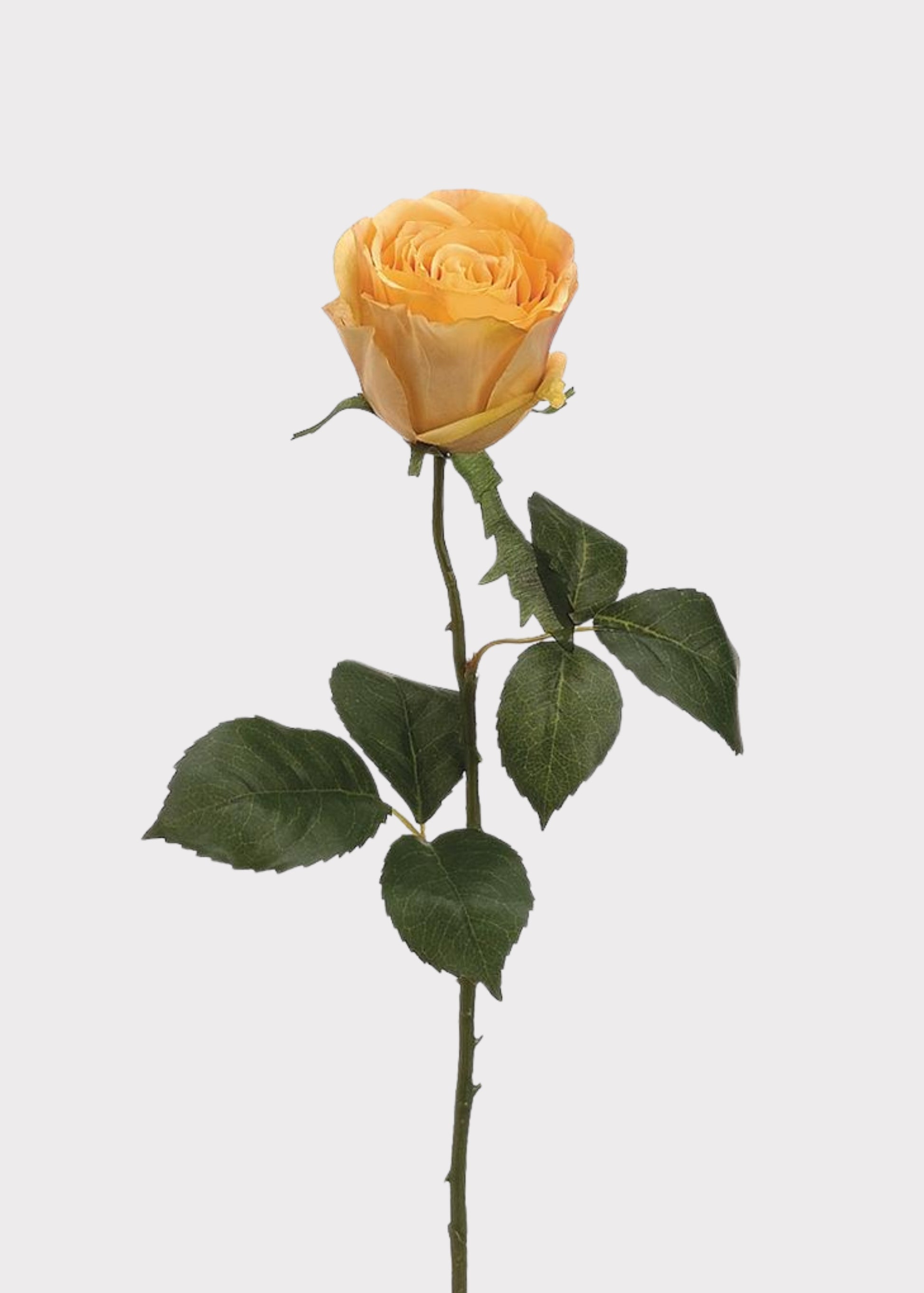 Yellow Gold Half Open Rose Fake Flower 
