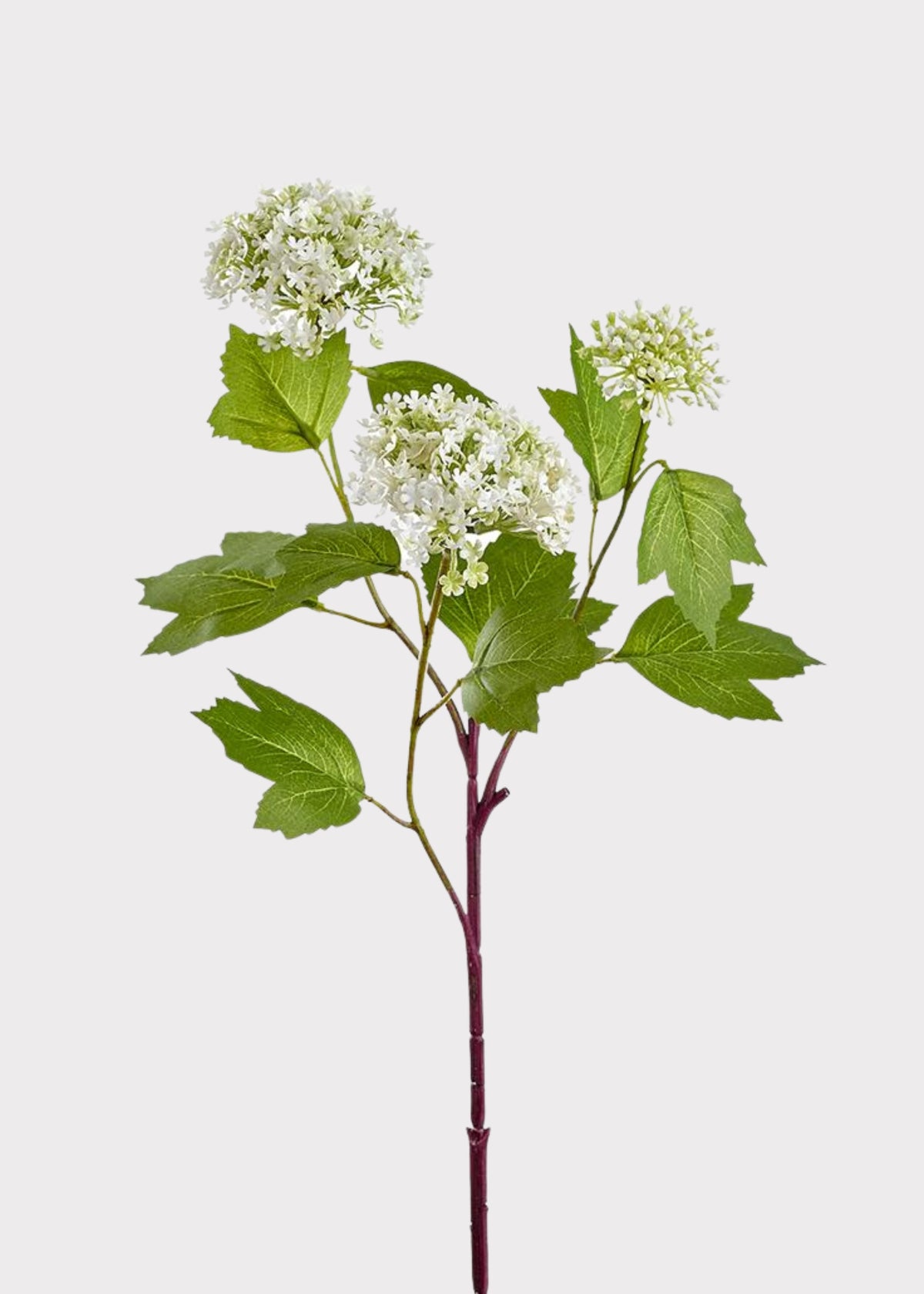Artificial Snowball Flower Spray in White