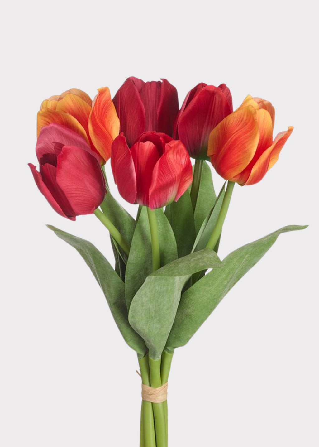 Red and Orange Artificial Tulip Bundle