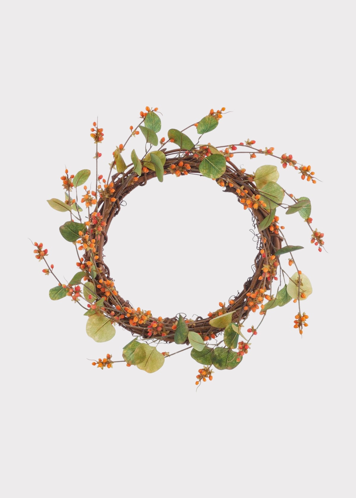 Autumn Orange Bittersweet Fake Fall Floral Wreath