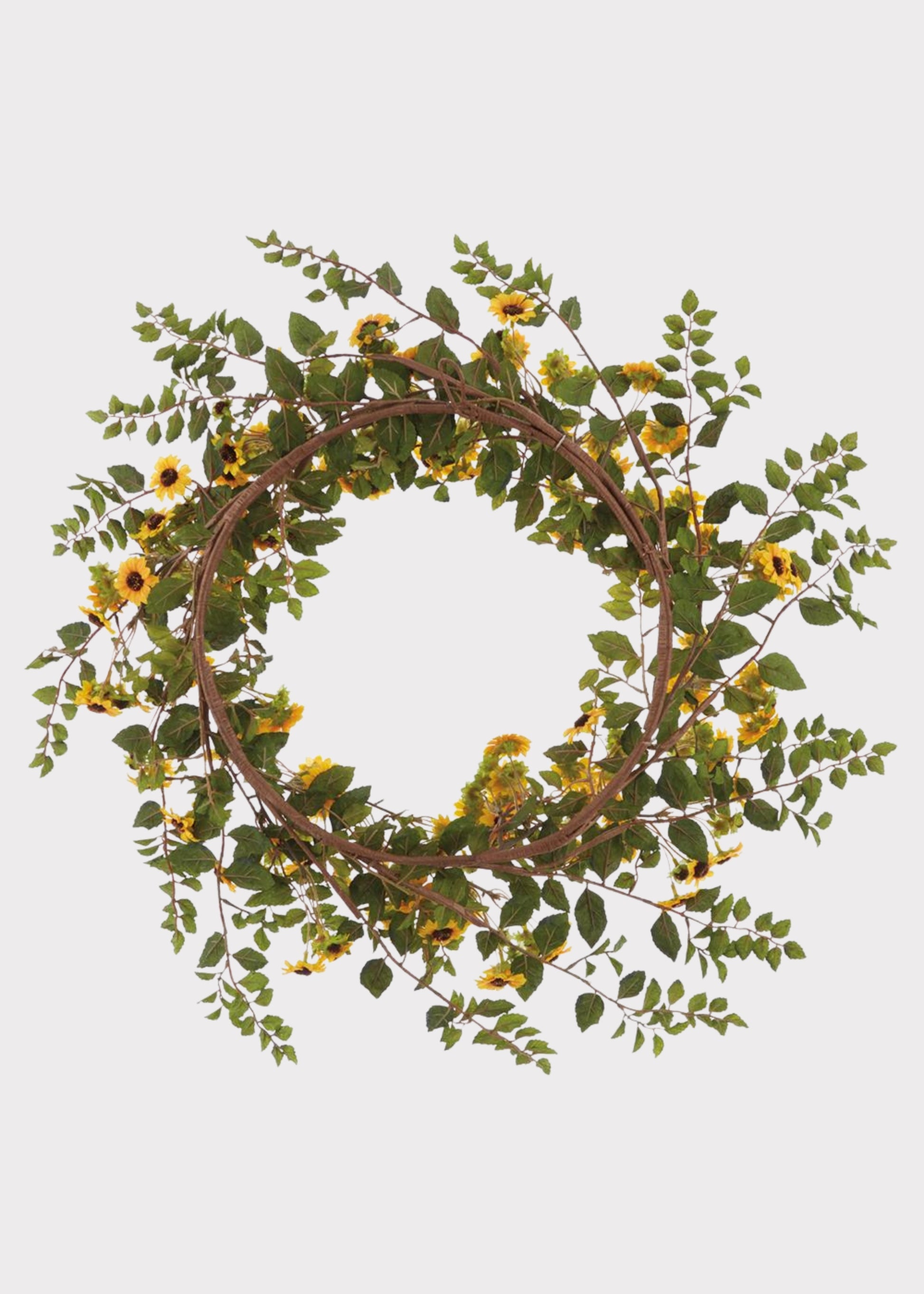 Back of Yellow Artificial Sunflower Wreath