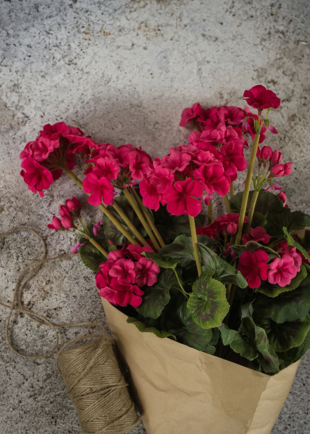 Fake Dark Pink Geraniums