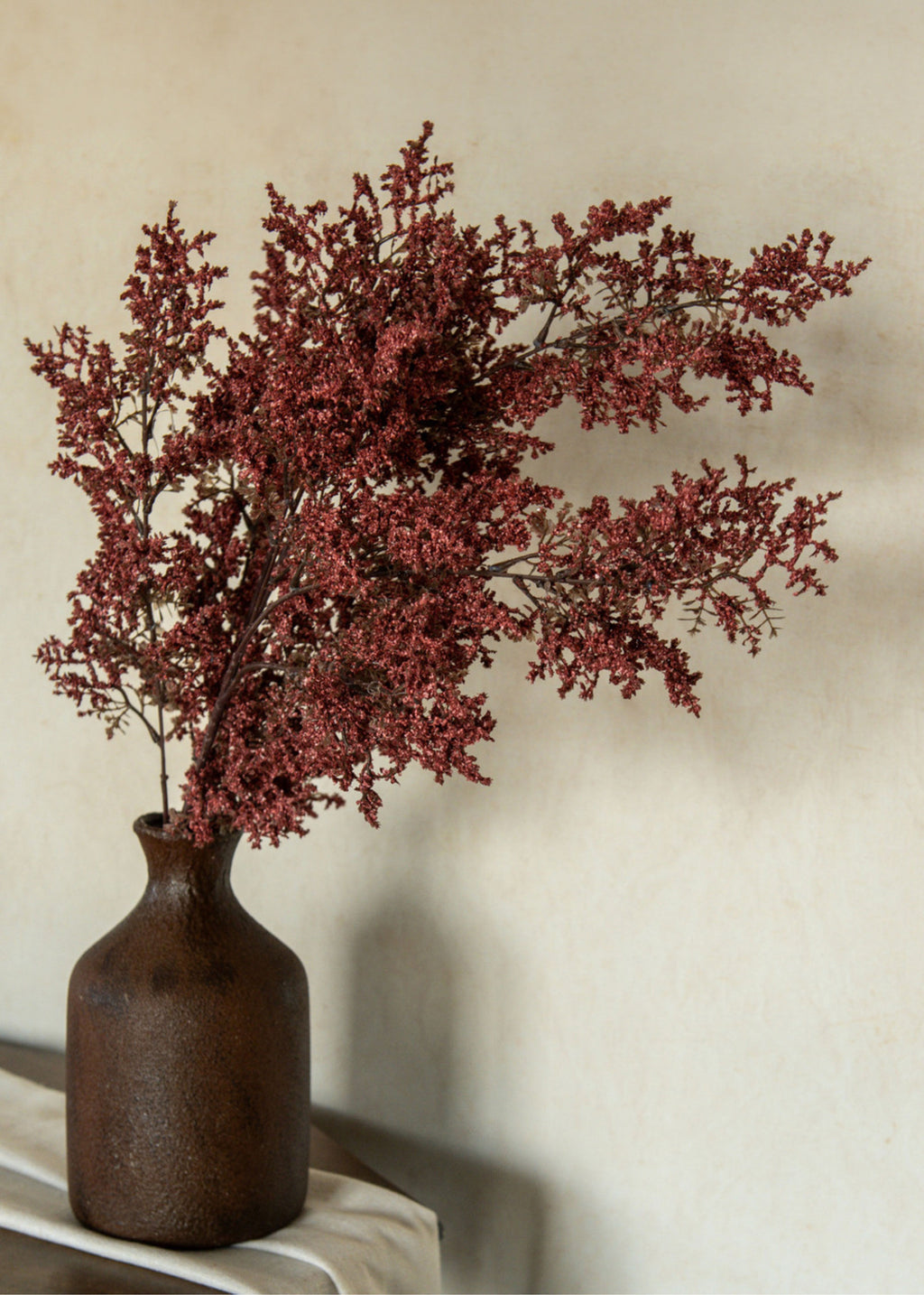 Decorative vase with Burgundy Caspia branches