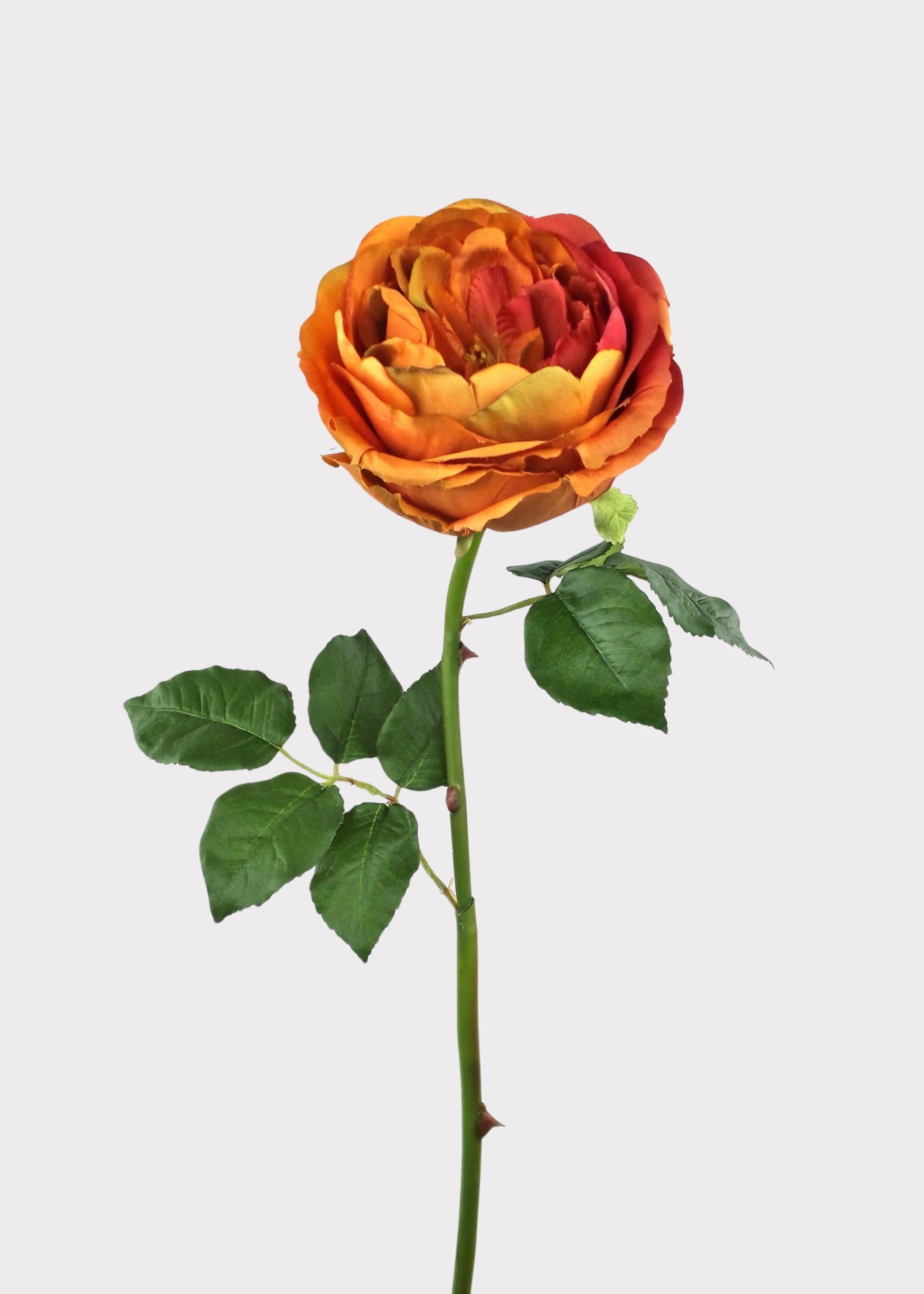 Artificial Rose in Burnt Orange 