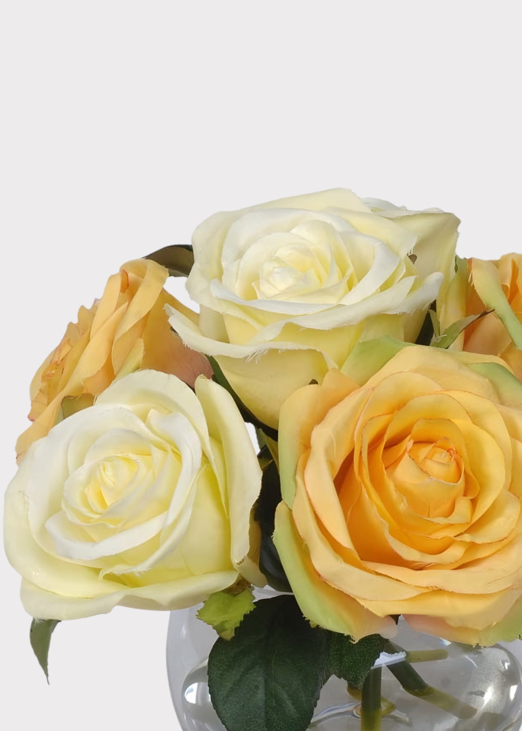close-up of of artificial rose arrangements