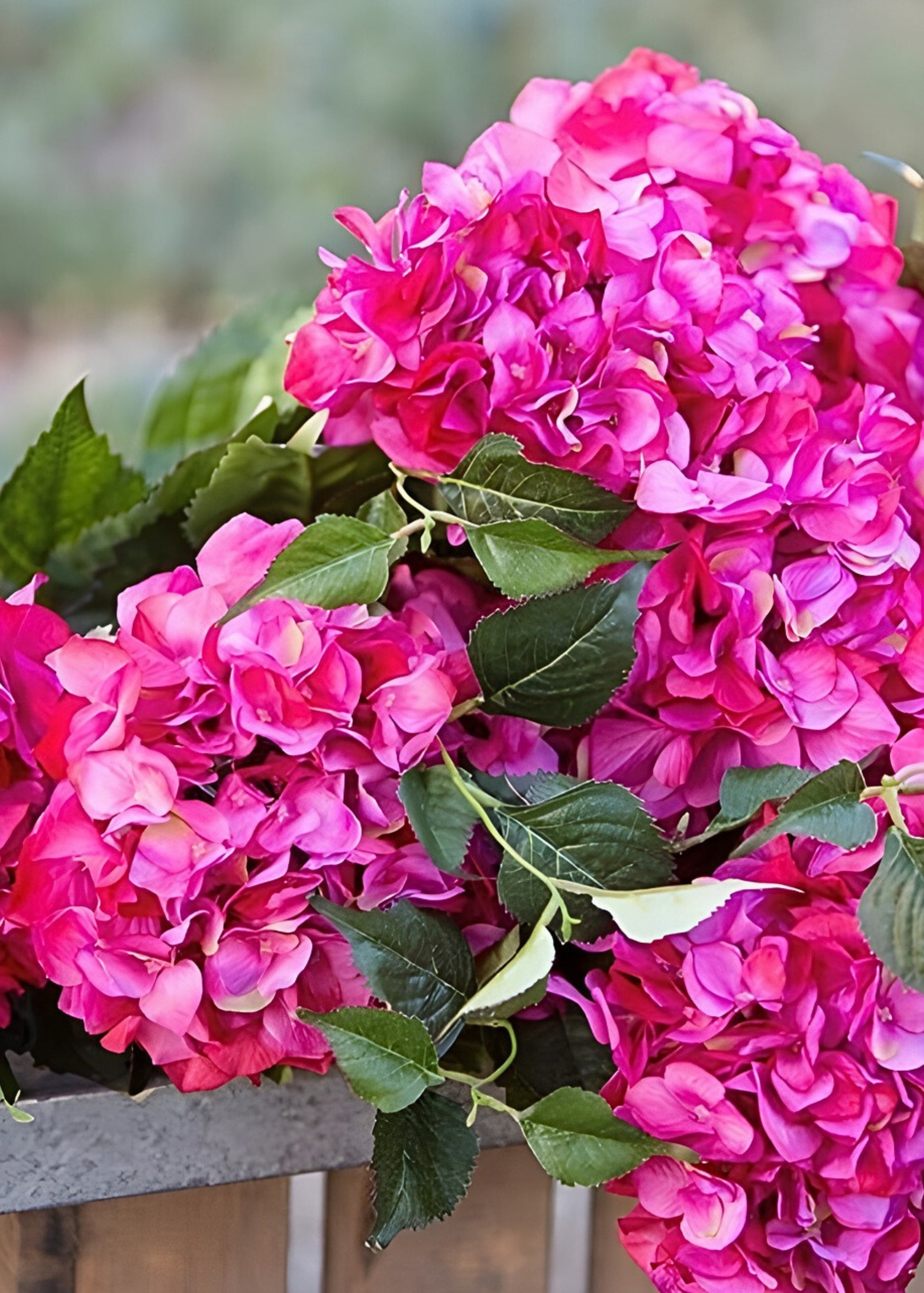 Fuchsia Pink Faux Hydrangea Flowers