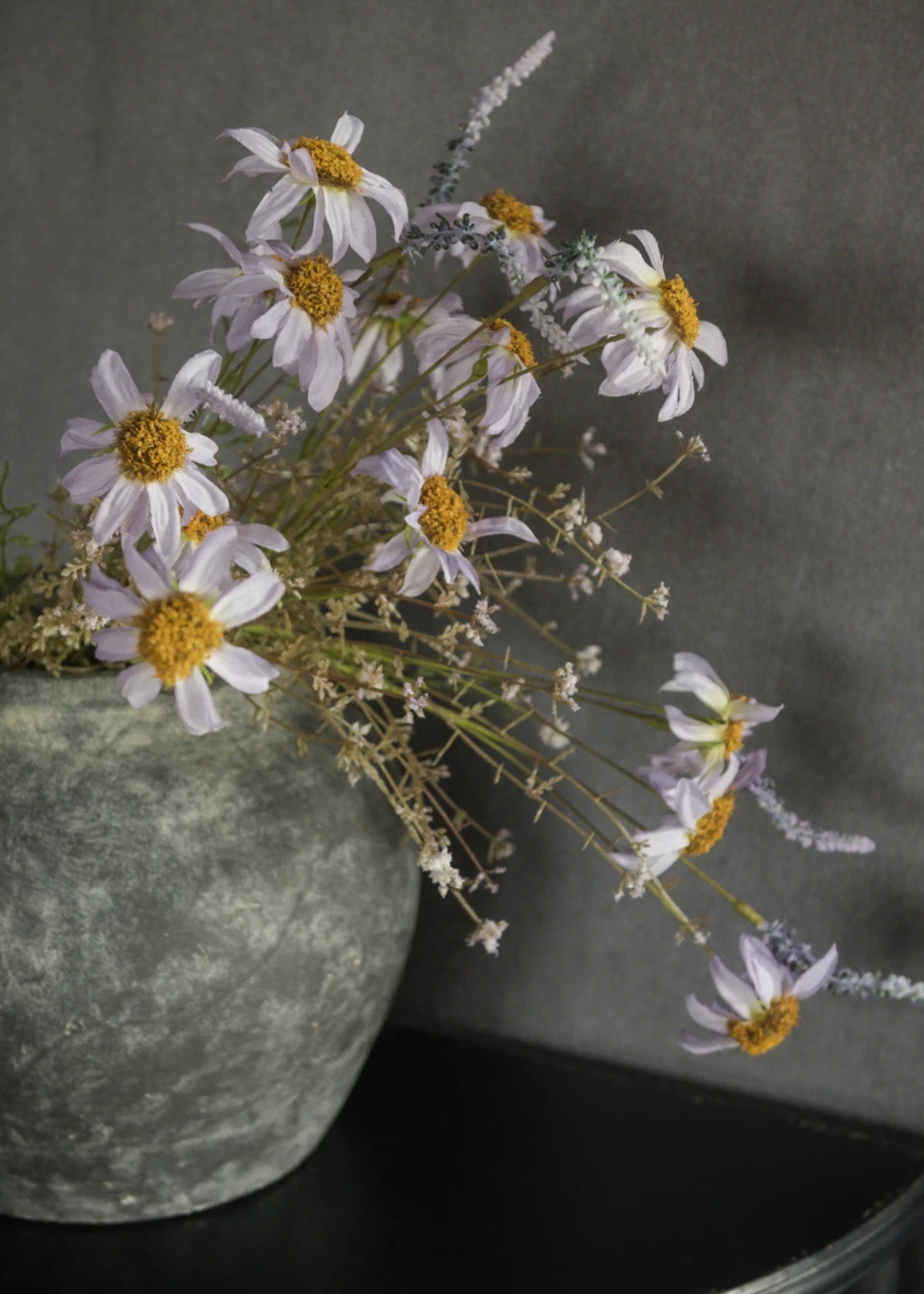  Daisies in Pale Lavender Arranged in a Vase