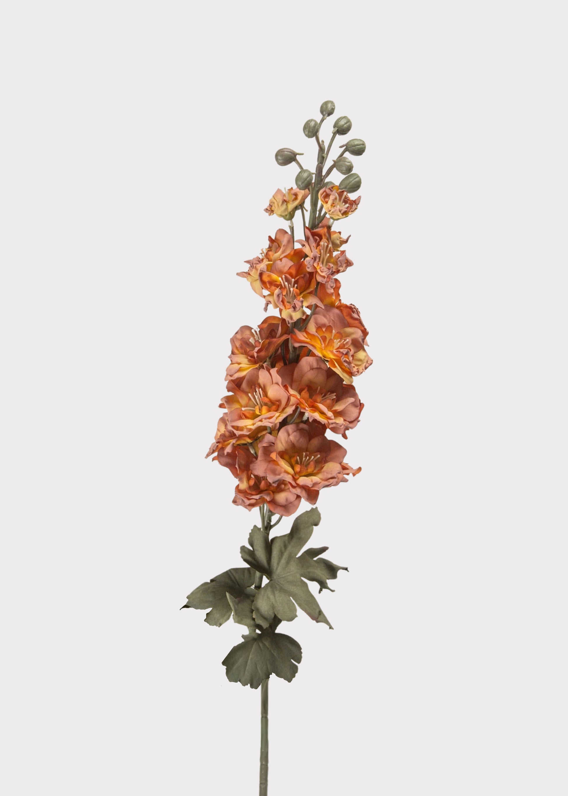 Dried Look Artificial Larkspur Flower in Orange and Pink 