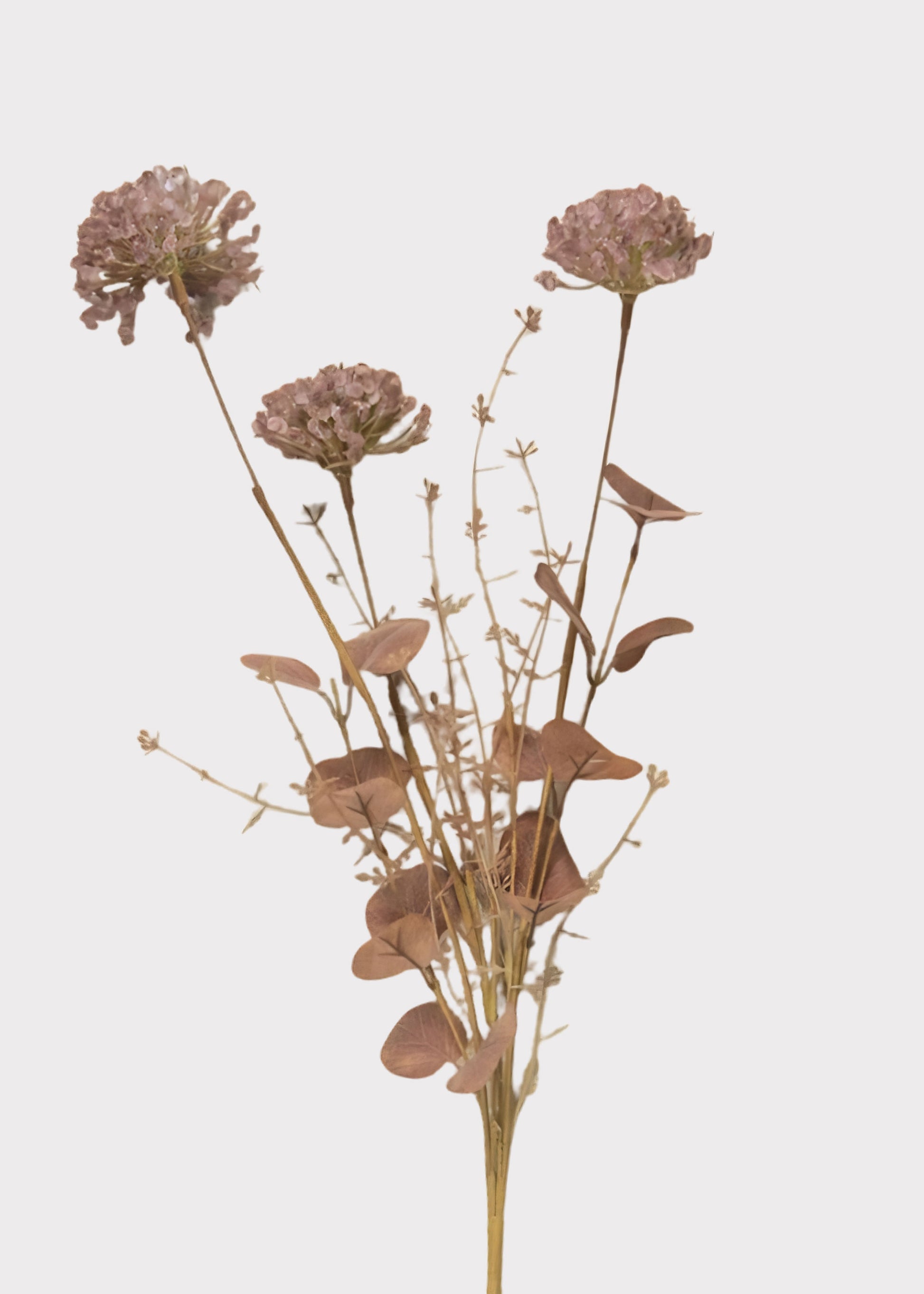 Dusty Purple Artificial Snowball Flower Spray 