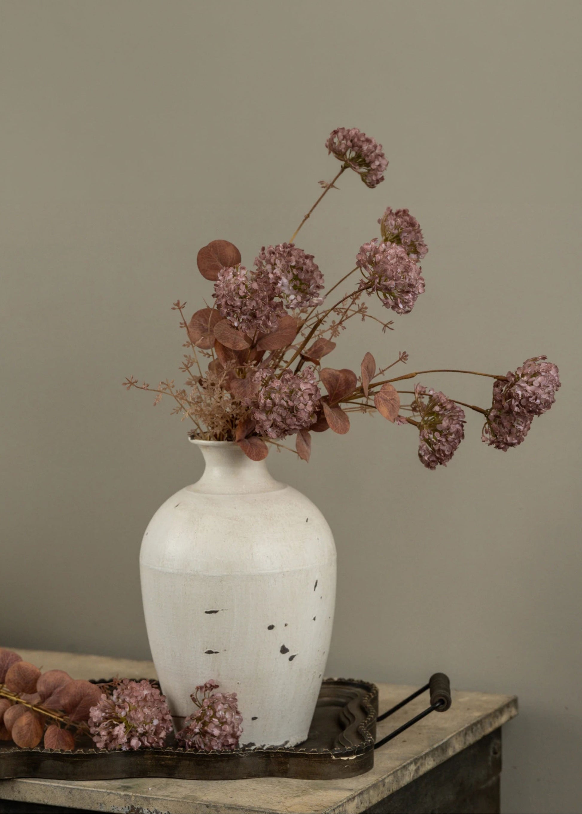 Dusty Purple Artificial Snowball Arrangement