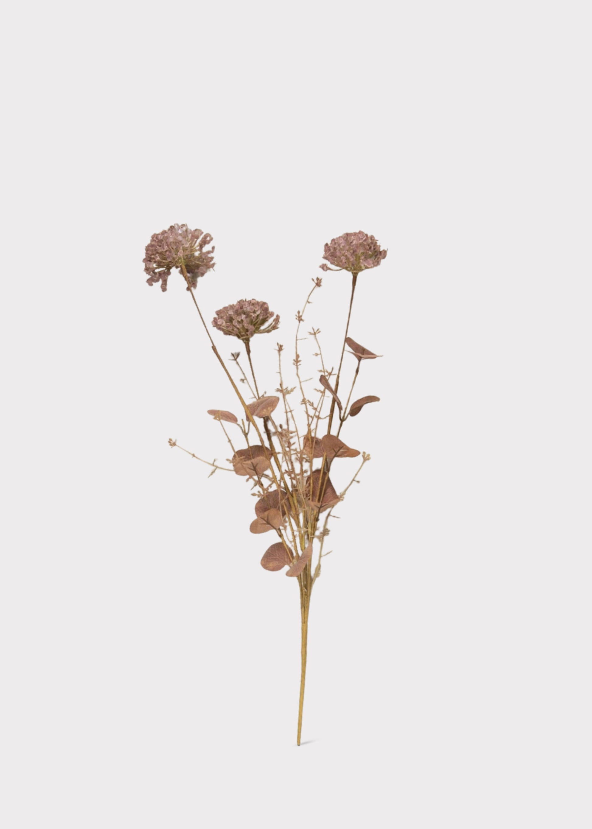  Artificial Snowball Flower Spray in Dusty Purple