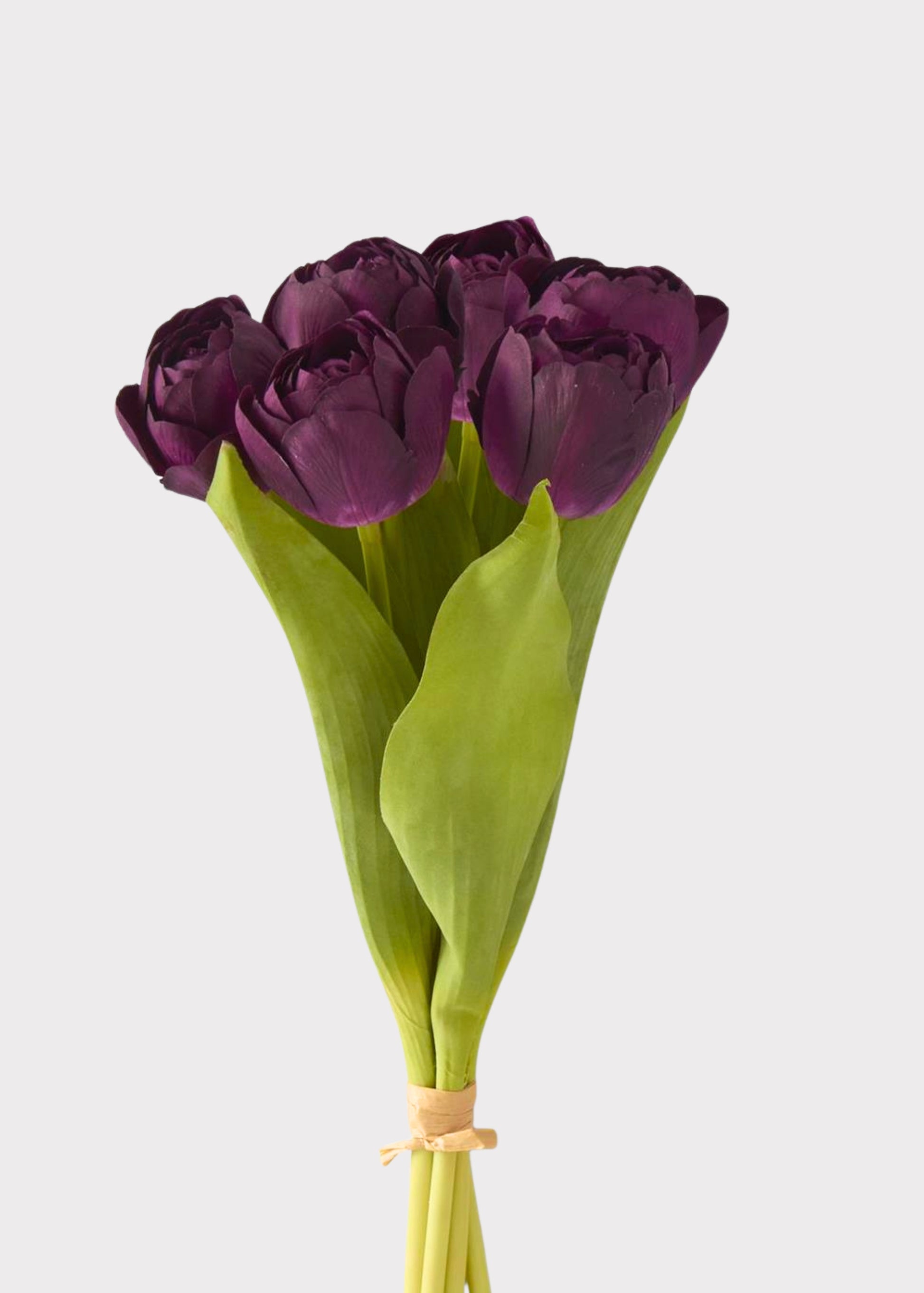 Plum Purple Real Touch Tulips