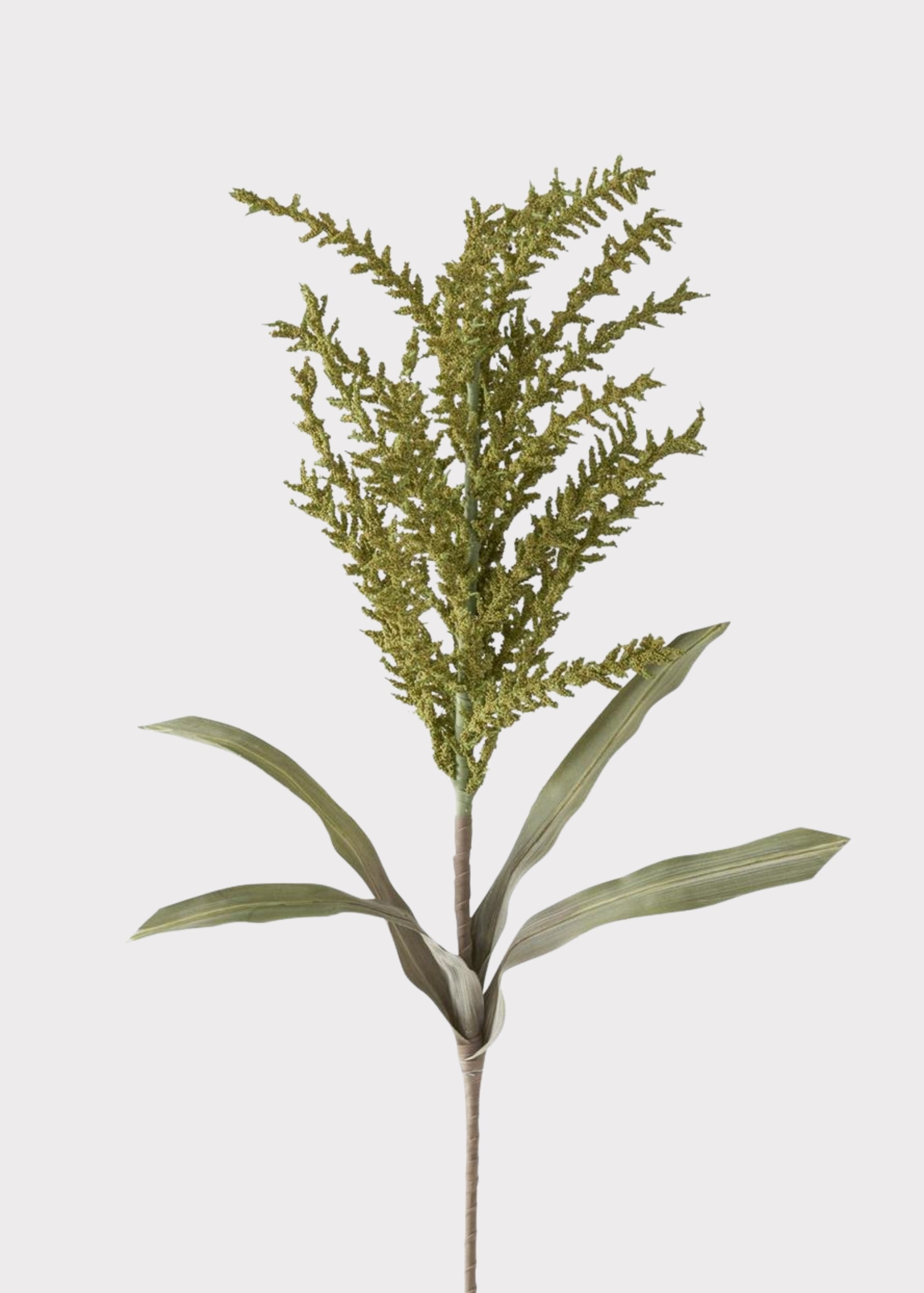 Artificial seeded plant with green leaves