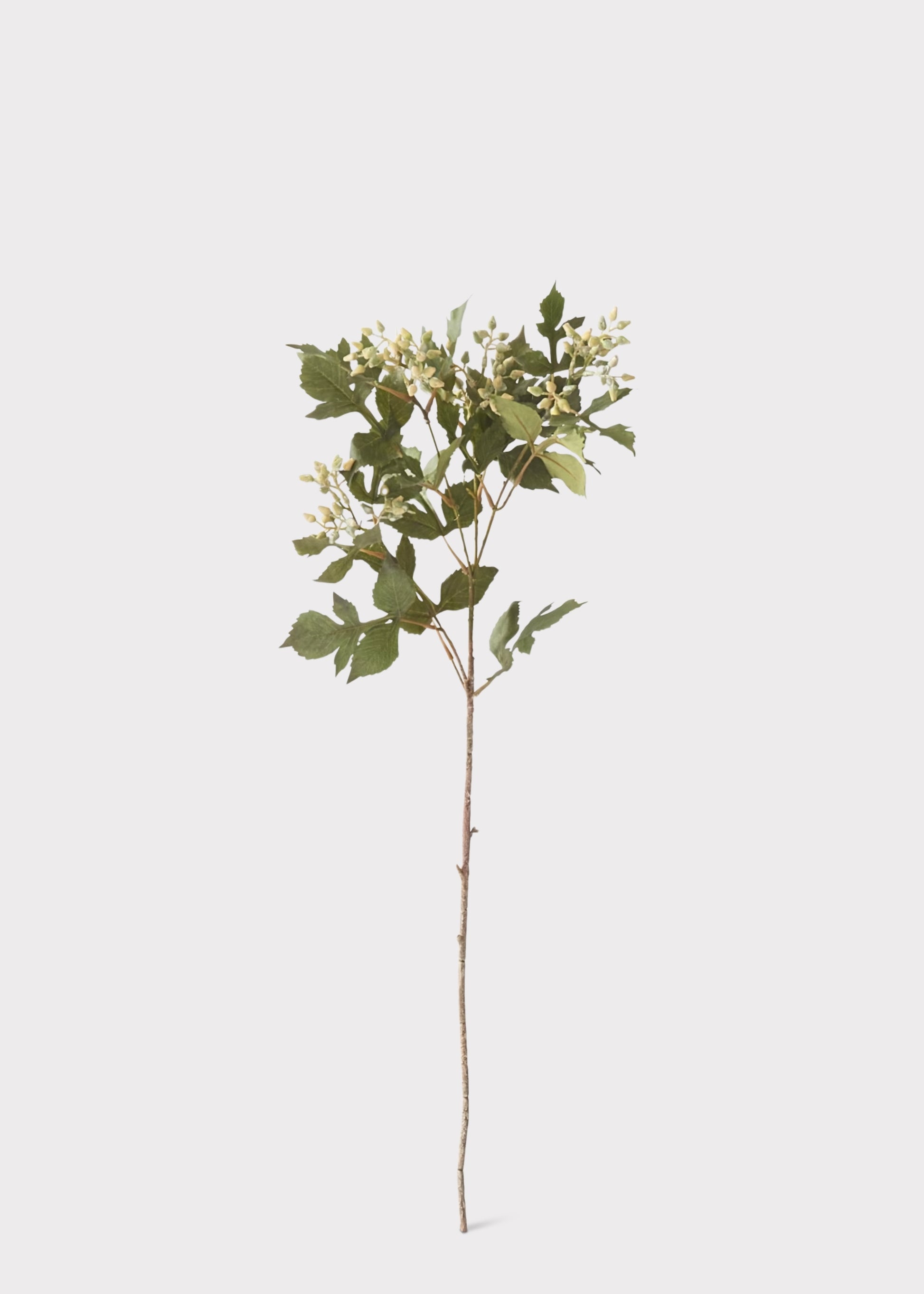 Artificial greenery branch with cream green berries