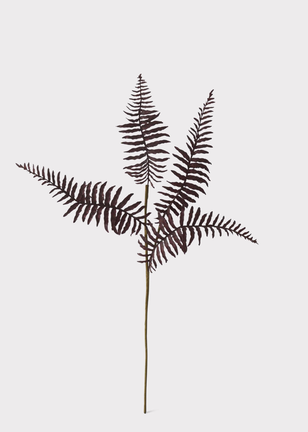 Fake Fern Leaf Branch in Fall Burgundy