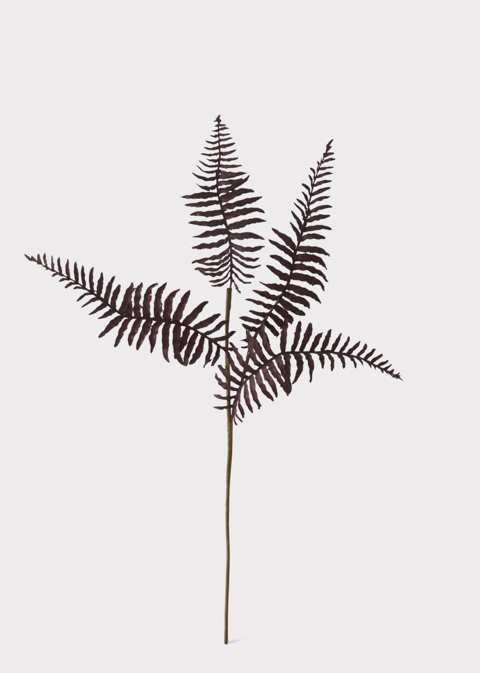 Fake Fern Leaf Branch in Fall Burgundy