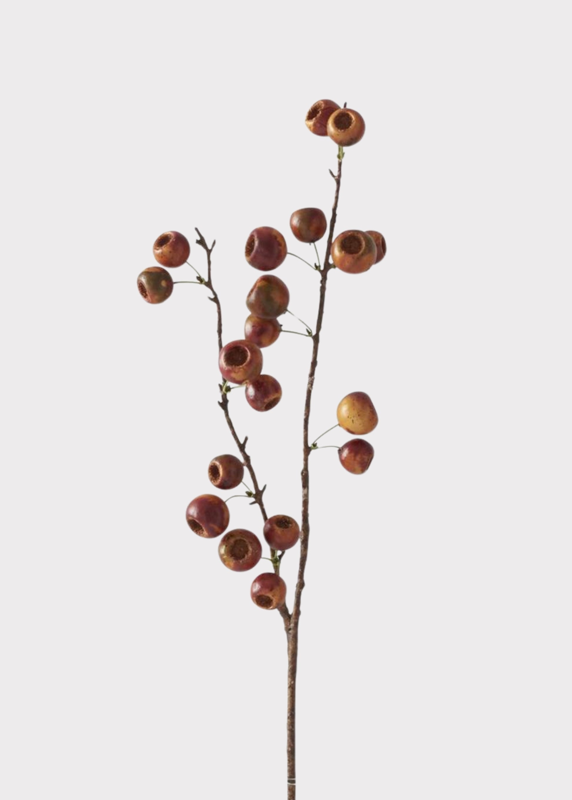 Artificial Fall Berry Pod Branch in Rust Orange