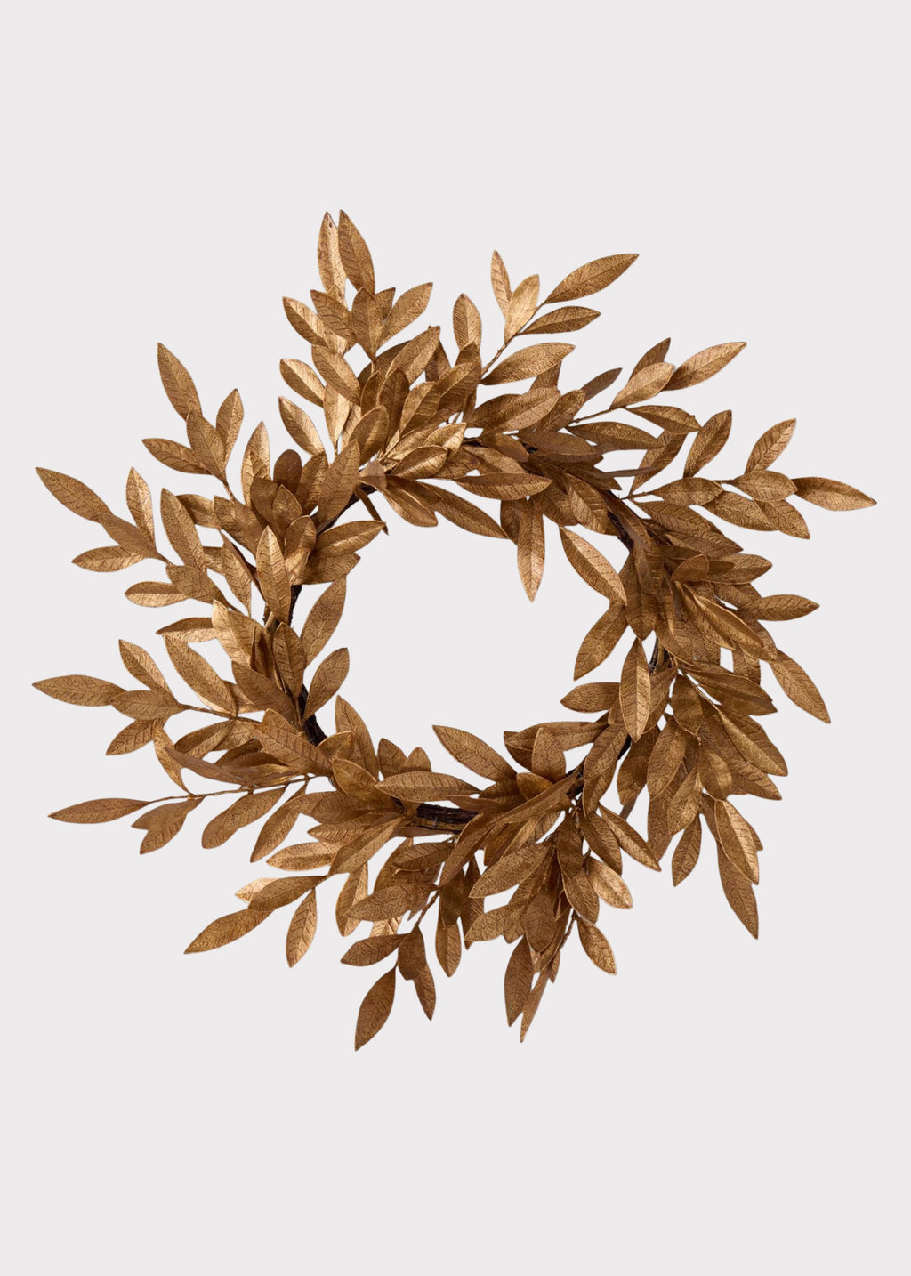 Holiday Gold Artificial Magnolia Leaf Wreath 