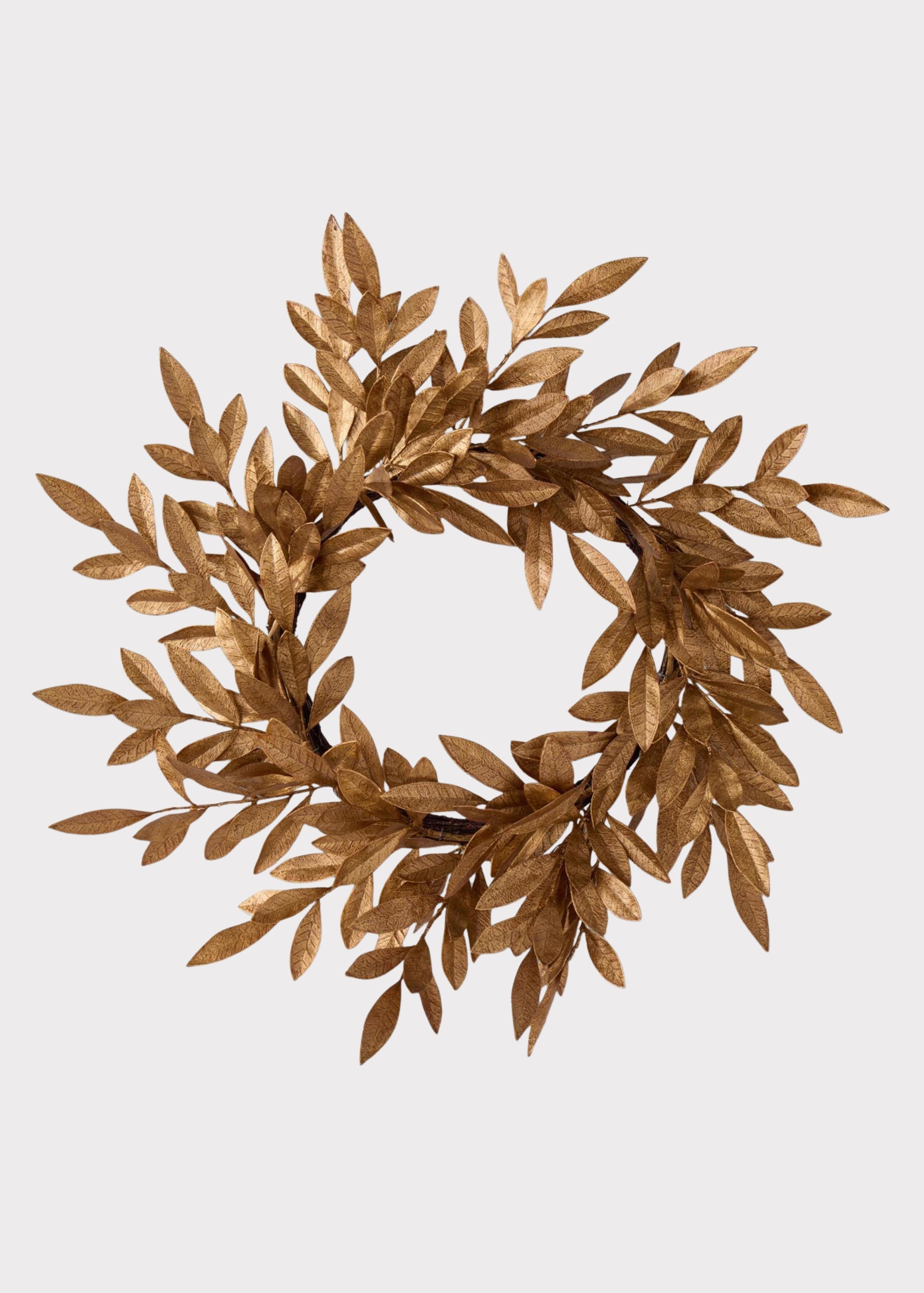 Holiday Gold Artificial Magnolia Leaf Wreath 
