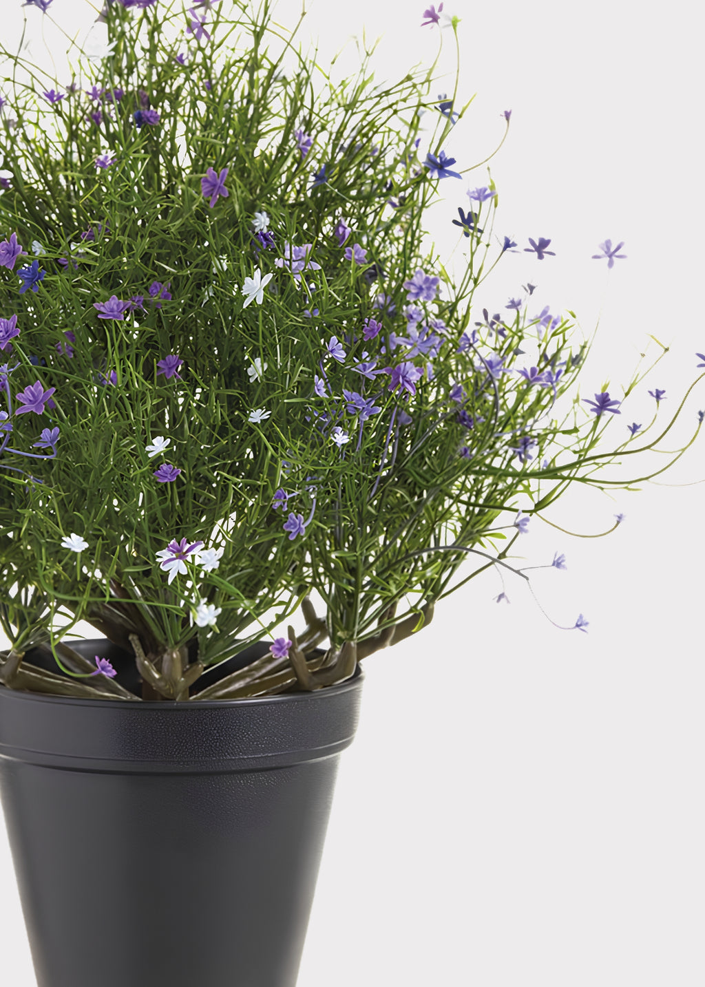 Artificial Potted Fake Fern with Mini Purple Flowers