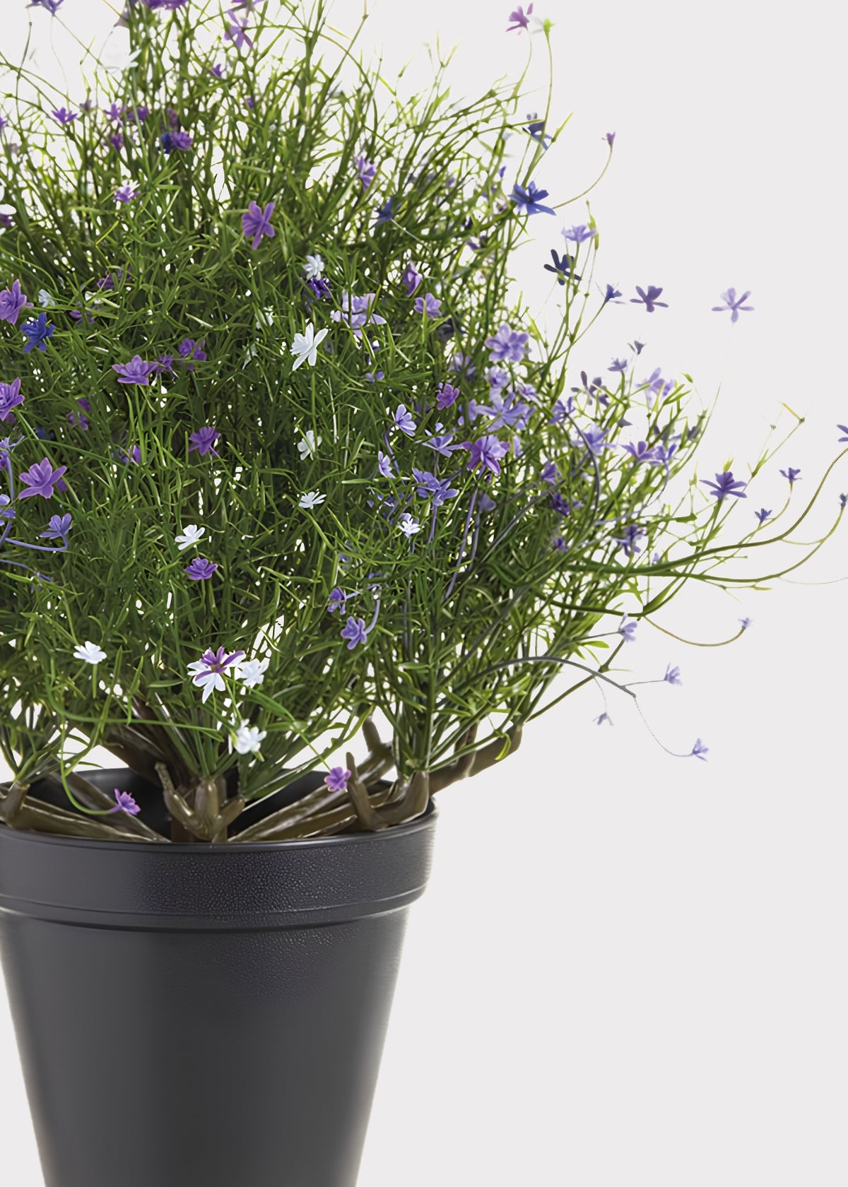 Artificial Potted Fake Fern with Mini Purple Flowers