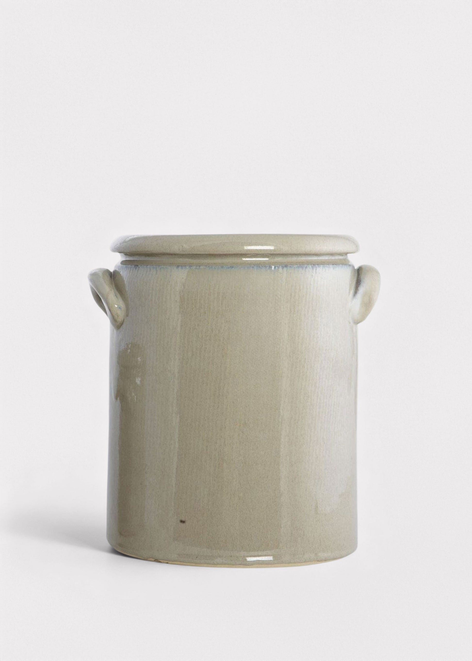 Beige Grey Washed Crock Vase at Afloral