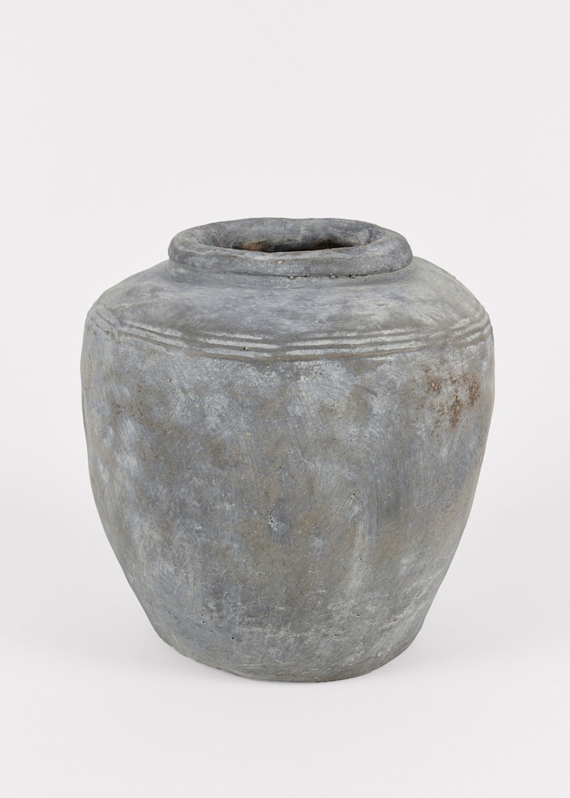 distressed vase with indoor plant Distressed Rustic Concrete Vase