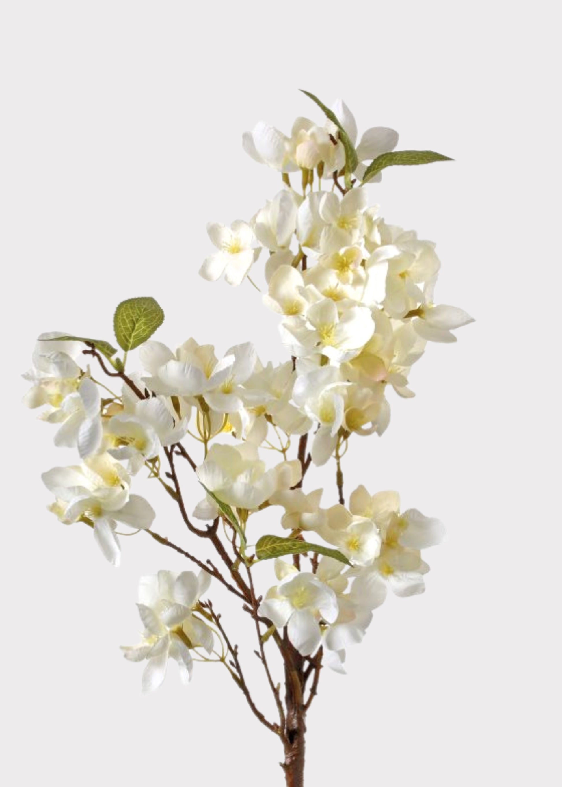 Dried Look Apple Blossom Fake Blooming Branch in White