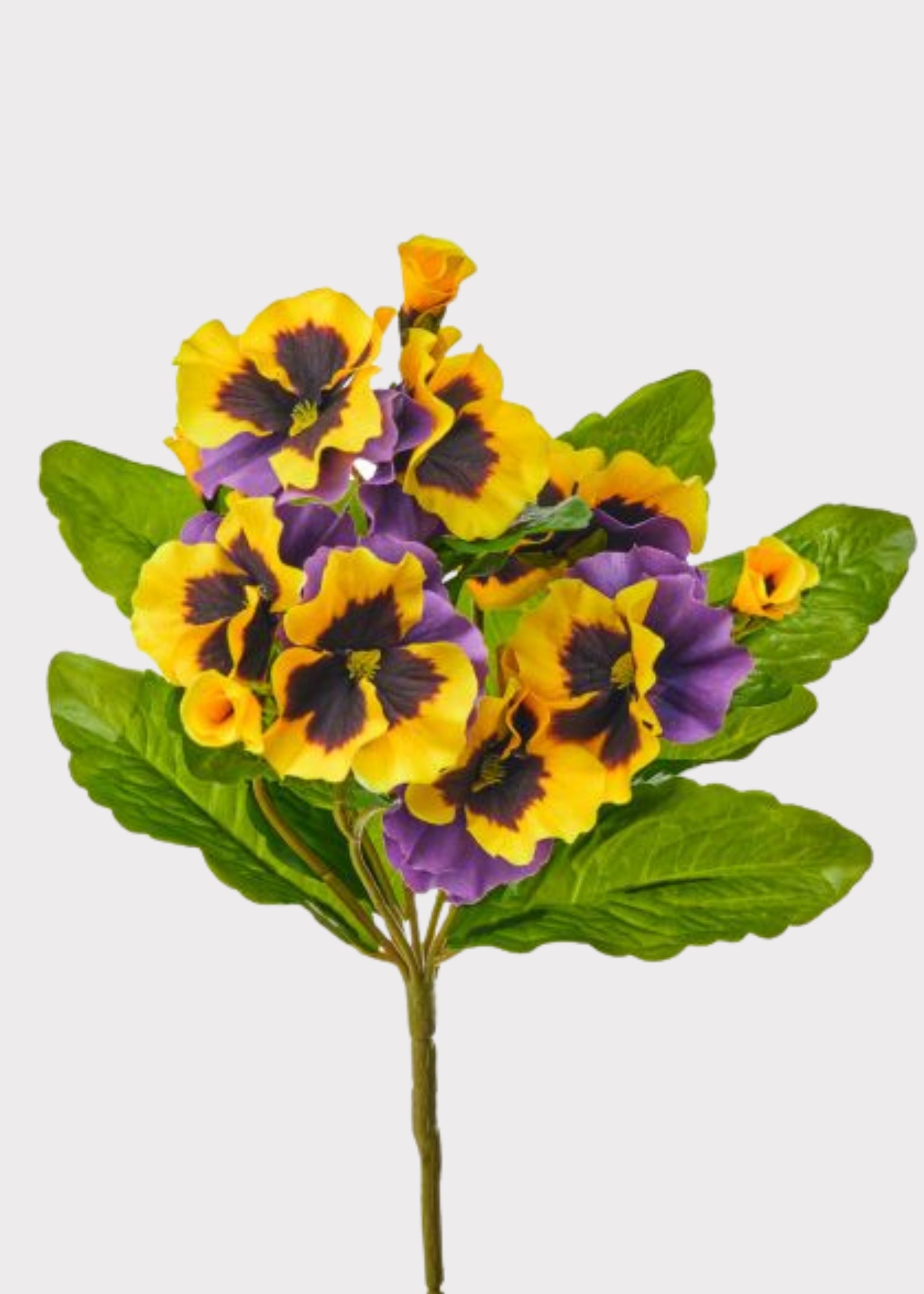 pansy indoor plant UV Treated Fake Indoor/Outdoor Flowers Yellow Pansy Bush