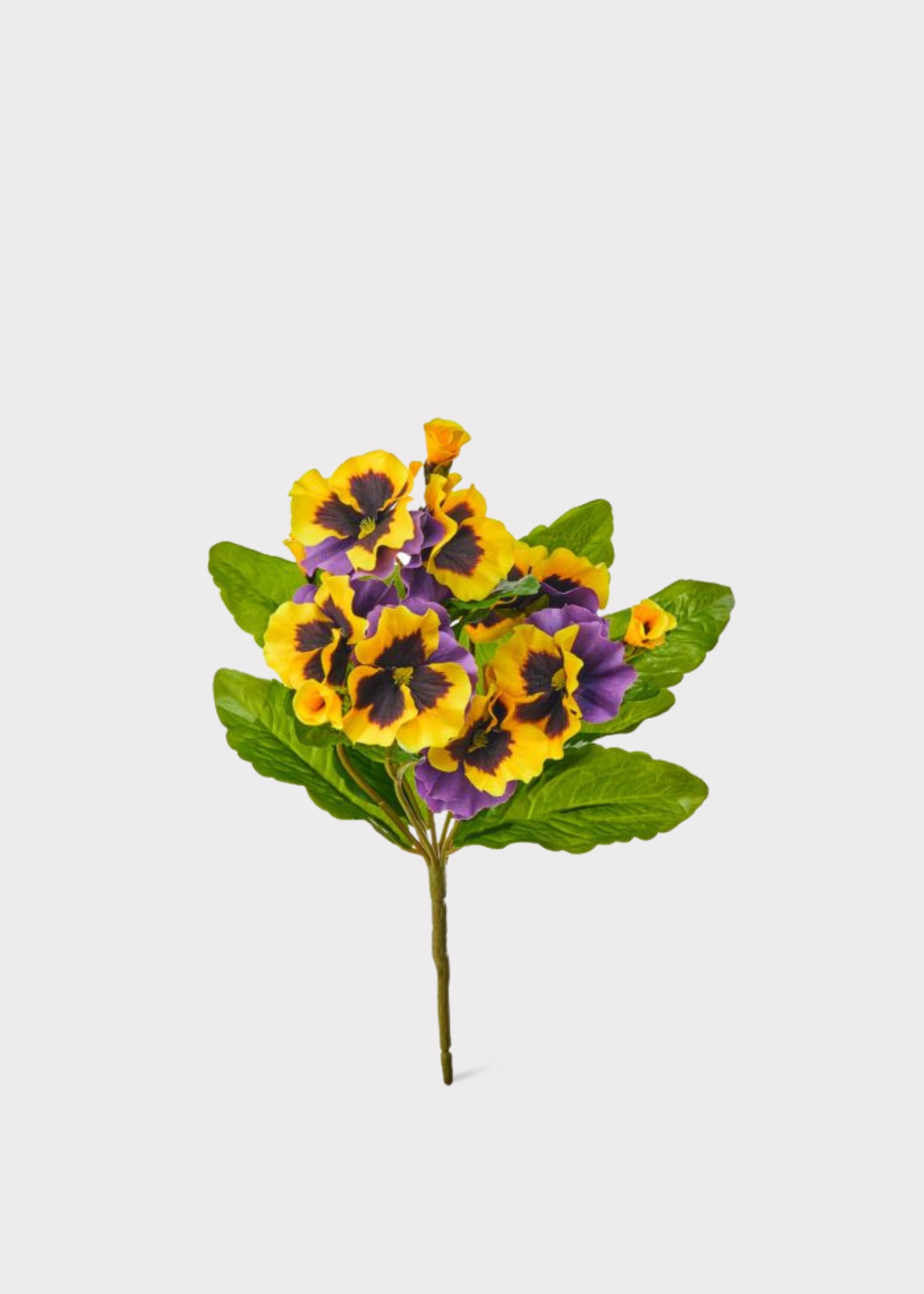 Yellow and Purple Pansy Bush | Artificial Outdoor Flowers | Afloral