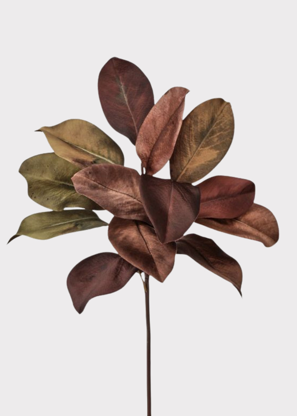 Autumn Burgundy Brown Fake Magnolia Leaf Pick