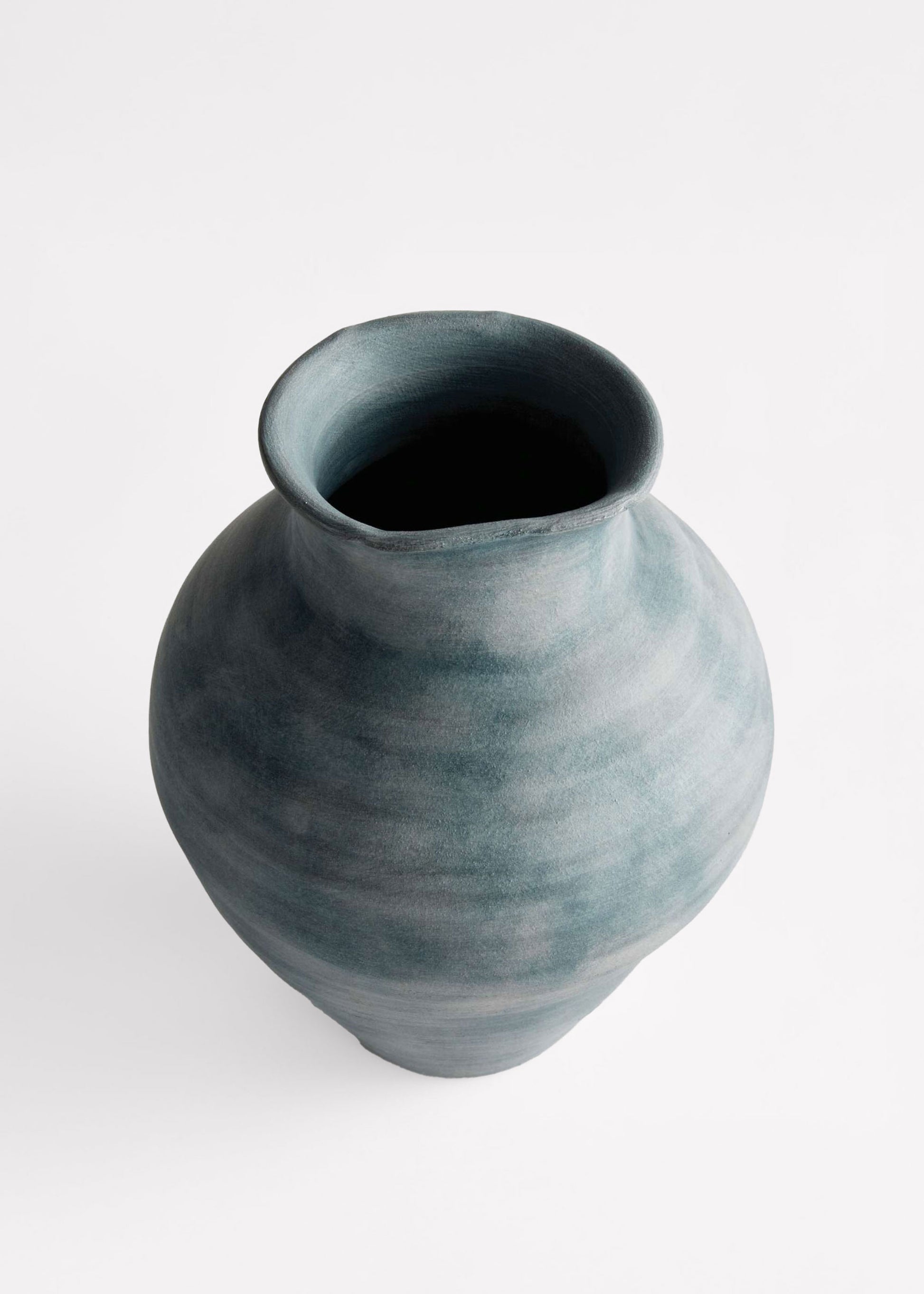 Blue Grey Handmade Terra Cotta Vase