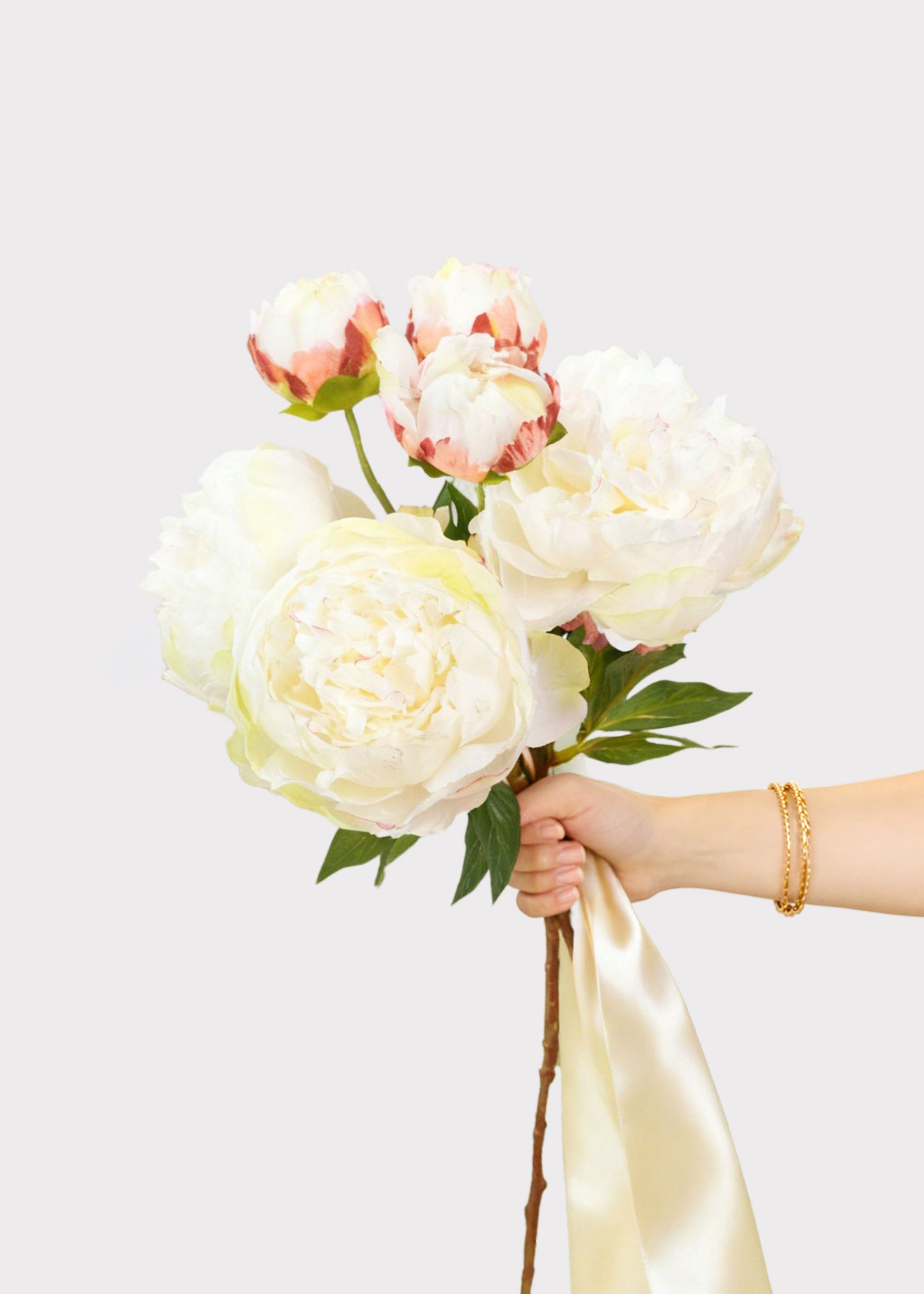 Cream Peony Faux Flower Bundle