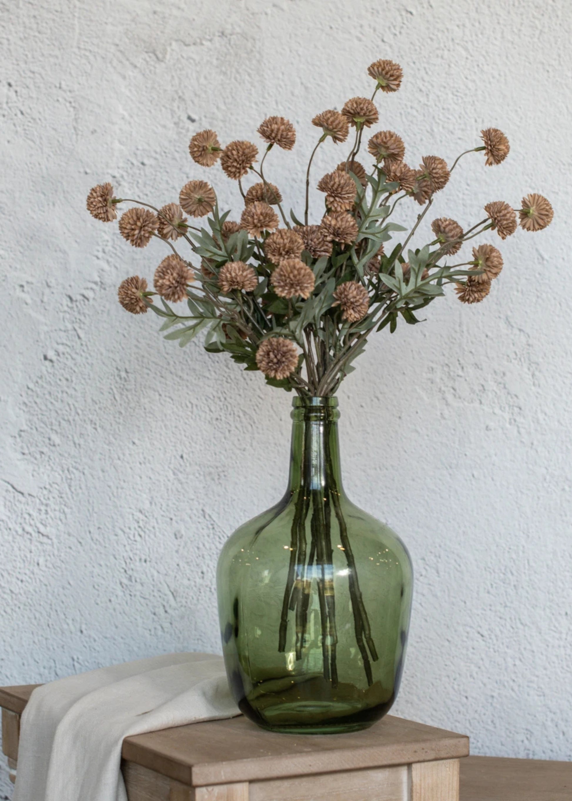 Vase of Artificial Allium Onion Flowers 