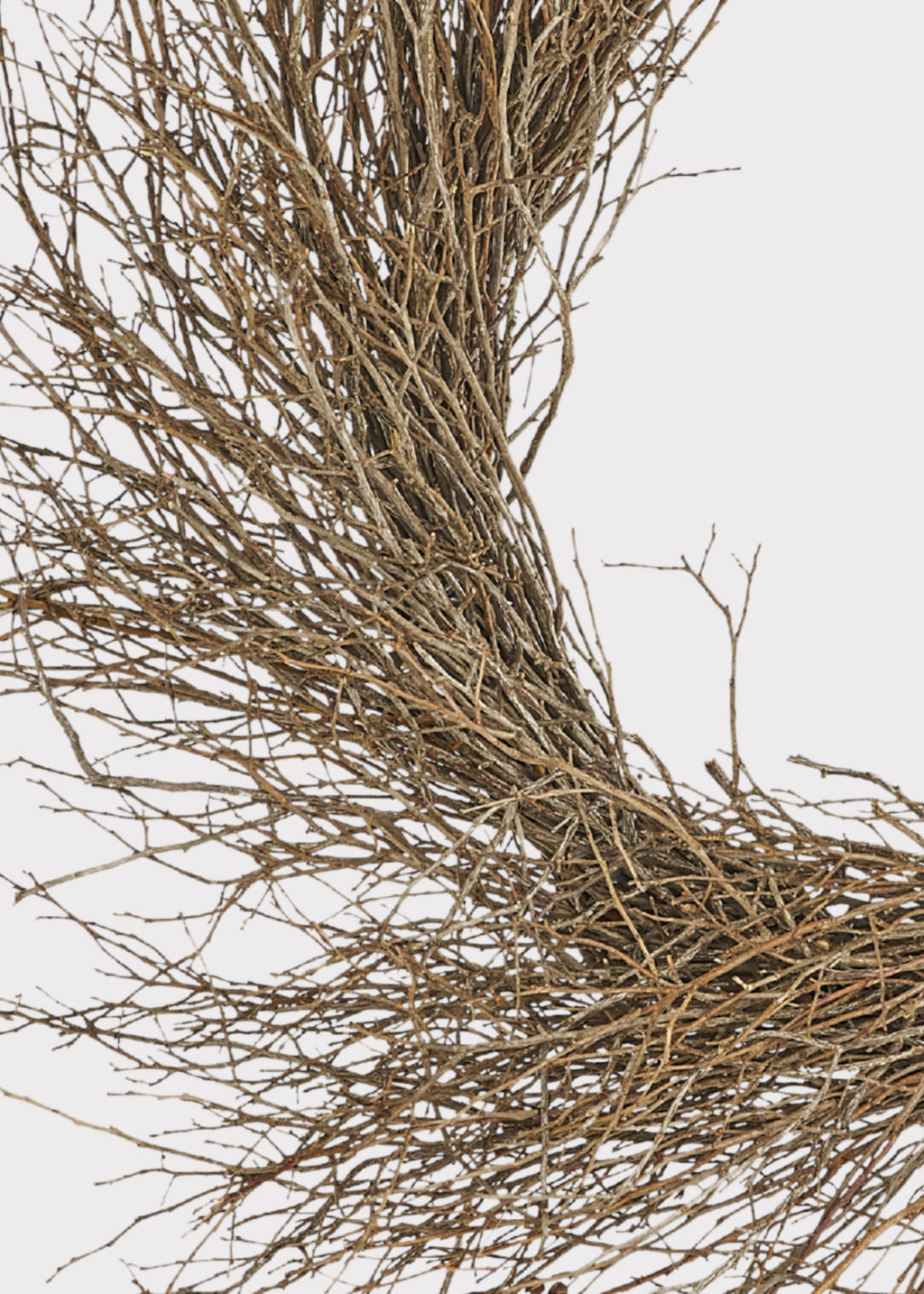 Close-up of Natural Dried Sweet Huck Branch Wreath