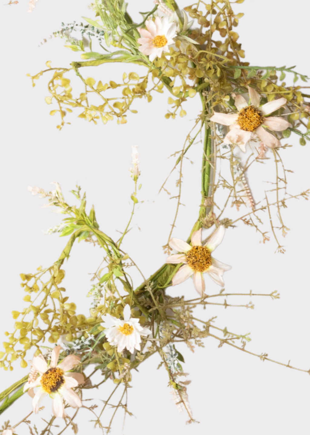 Close-up of an Artificial Wildflower Garland in Pale Pink 