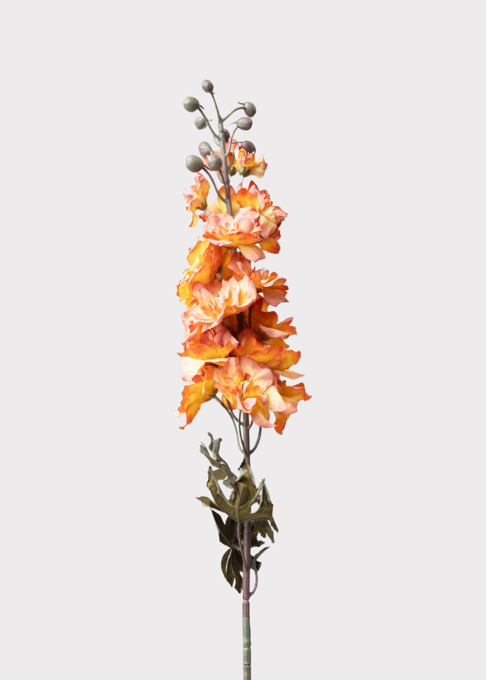 Dried Look Artificial Larkspur Flower in Orange and Pink 