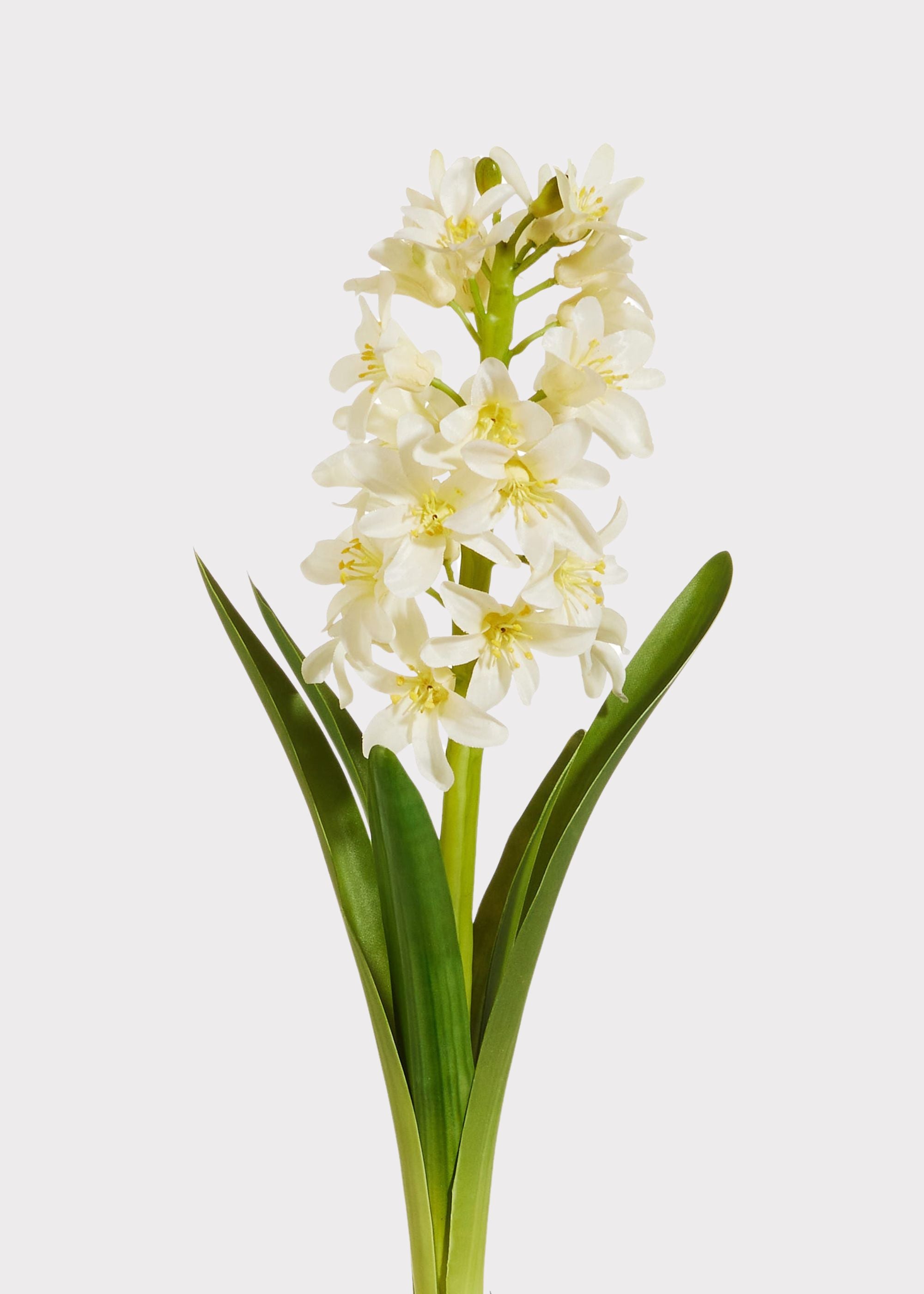 White Hyacinth Drop-In Plant | Artificial Spring Flowers | Afloral